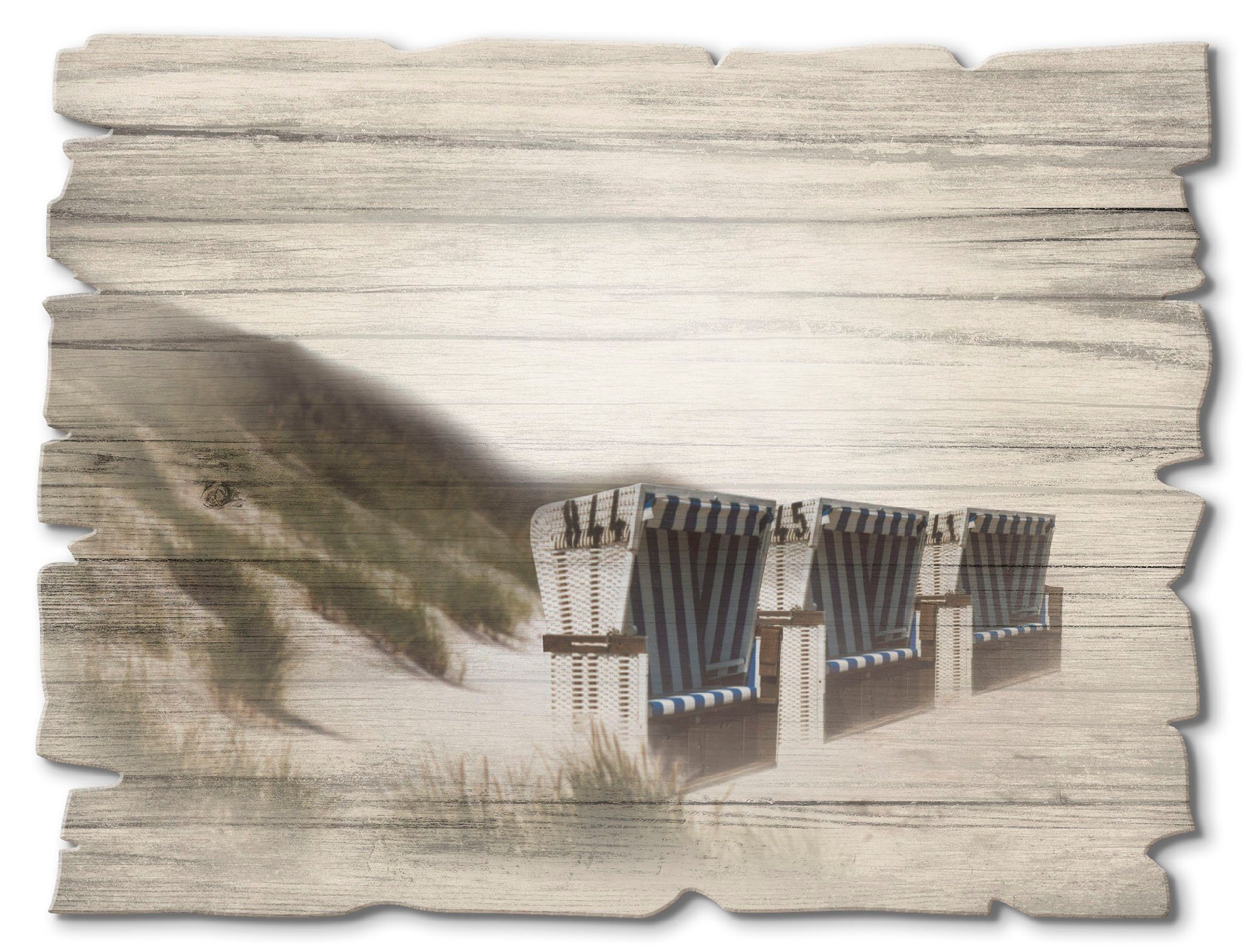 Artland Artprint op hout Strandstoelen (1 stuk)