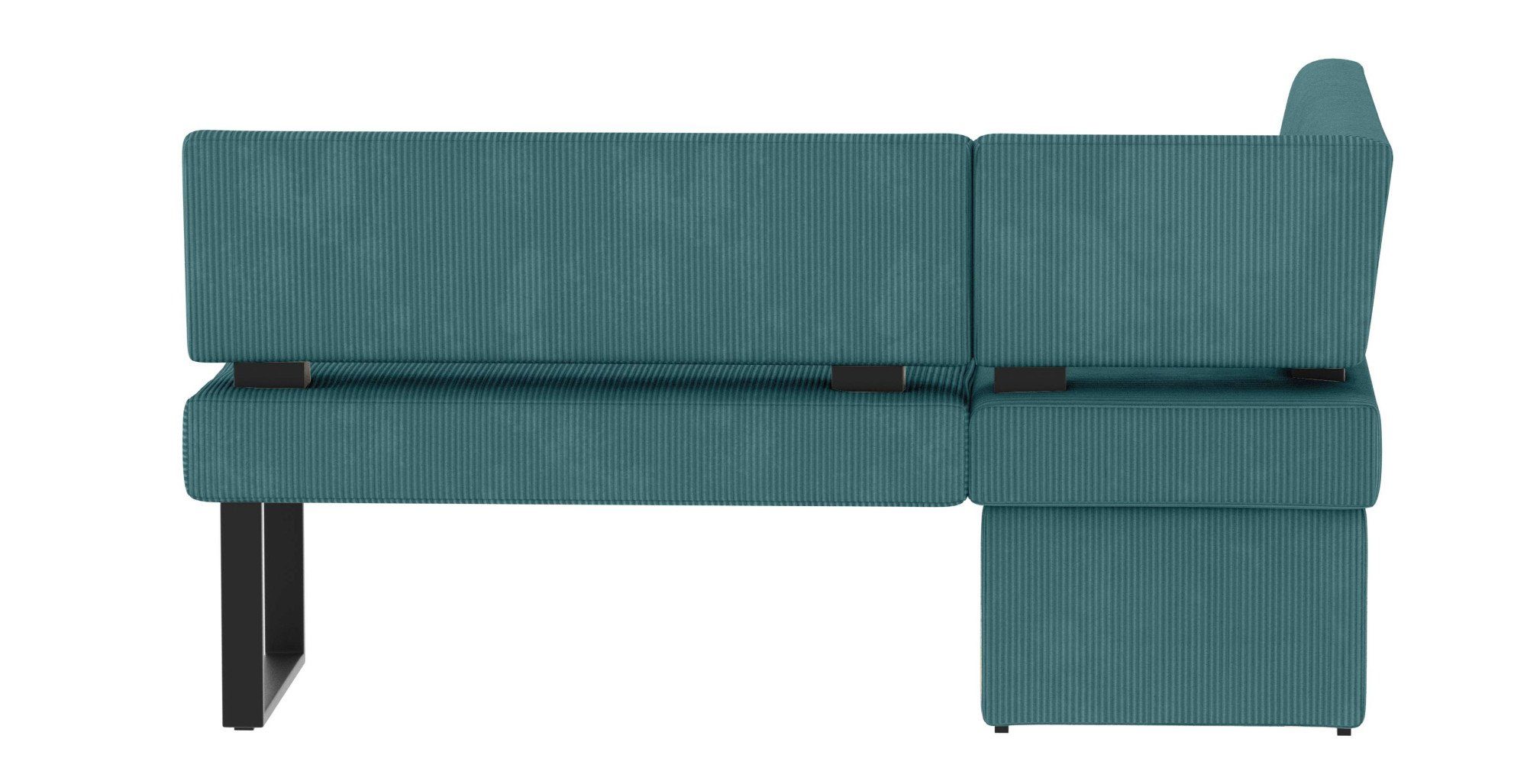 Home affaire Eethoek Oliver Hoekbank met golfvering in de zitting, tafel massief eiken (set, 4-delig)