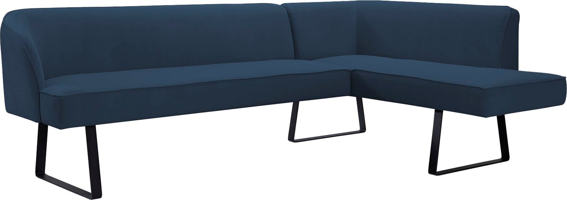 exxpo - sofa fashion Hoekbank Americano met opstaande naad en metalen poten, bekleding in verschillende kwaliteiten