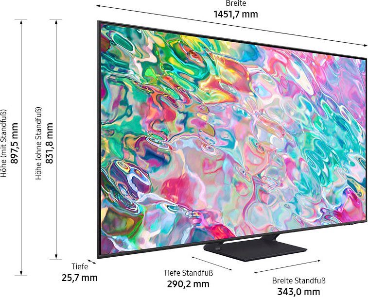 Samsung QLED-TV 65" QLED 4K Q70B (2022), 163 cm / 65", Smart TV, Quantum Processor 4K, Quantum HDR, Supreme UHD-dimming