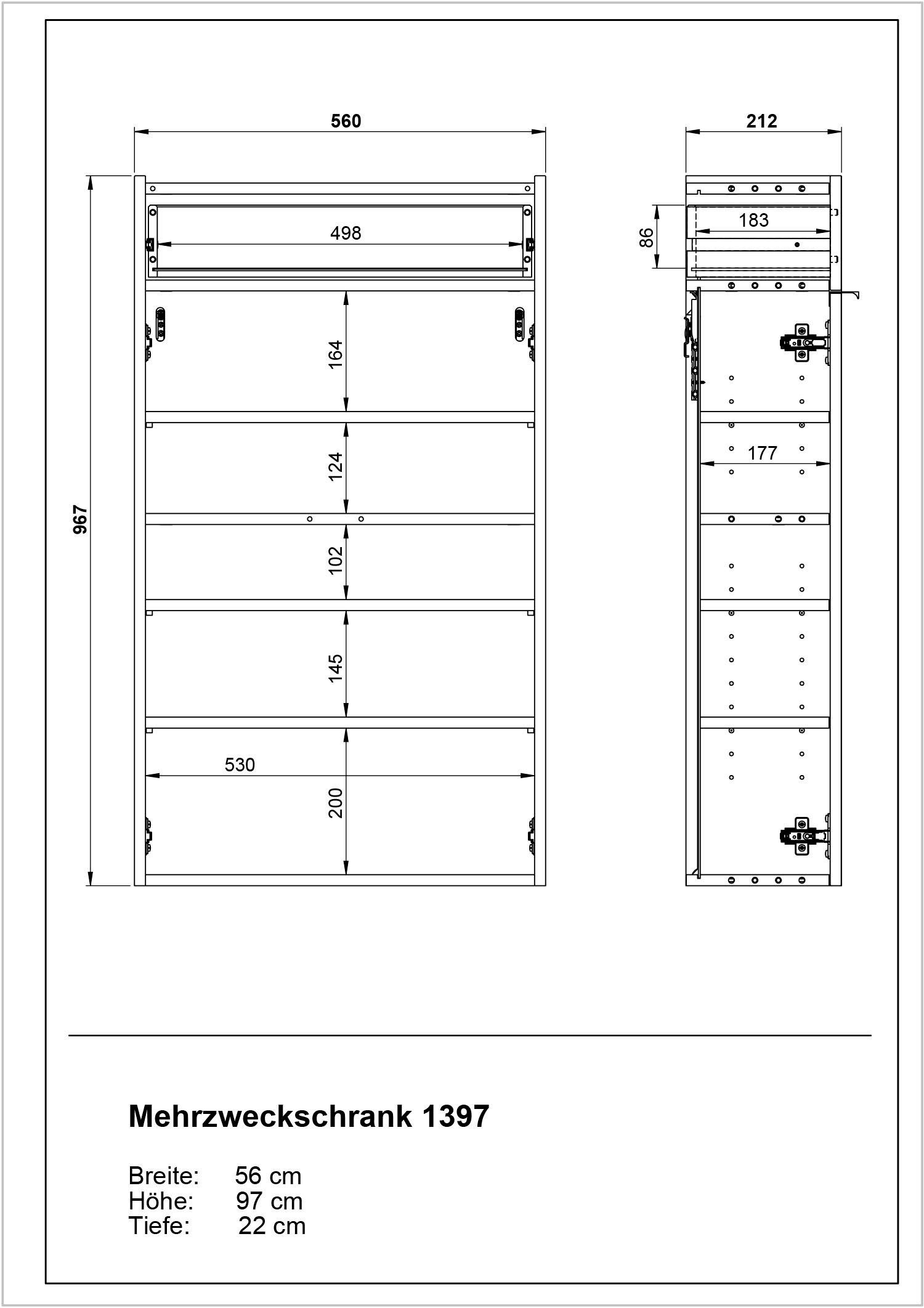 GERMANIA Halmeubelset Ameca Multifunctionele kast en spiegel, geringe diepte, ideaal voor smalle gangen (set, 2-delig)