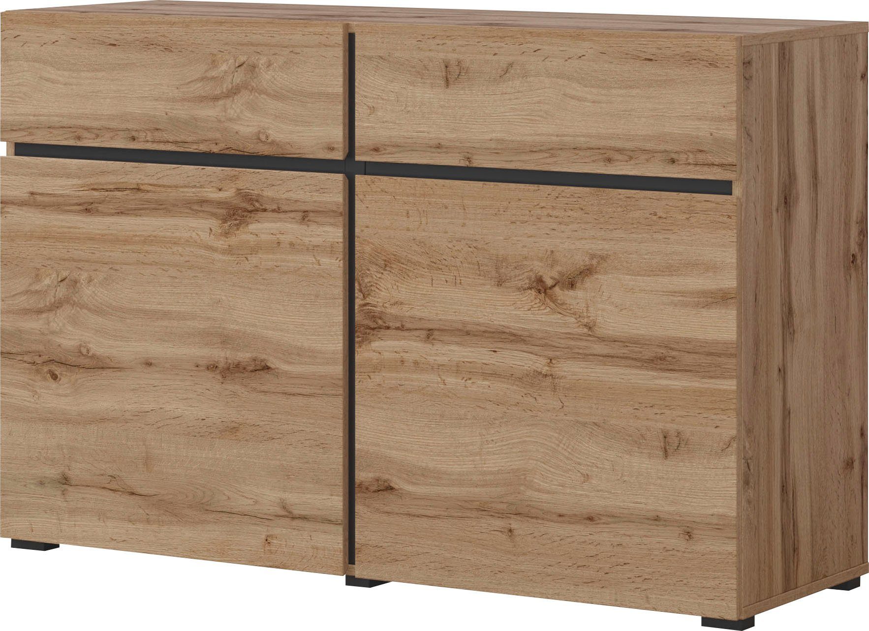 INOSIGN Dressoir Cross,breedte 119,5 cm, moderne greeploze kast,2 deuren/2 laden