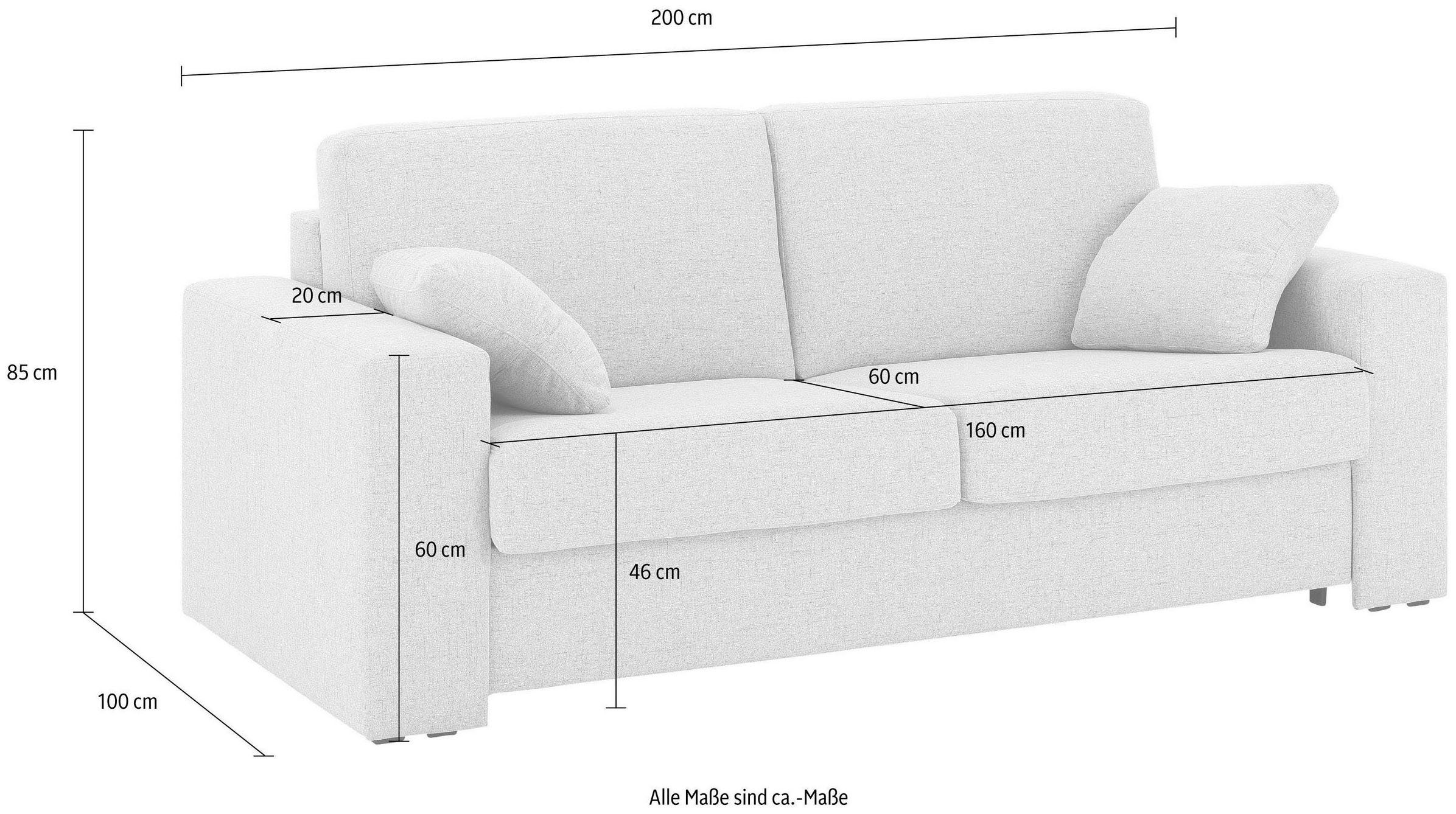 Home affaire Slaapbank Roma matras hoogte 14 cm Bedfunctie, met vering, lattenbodem, matras