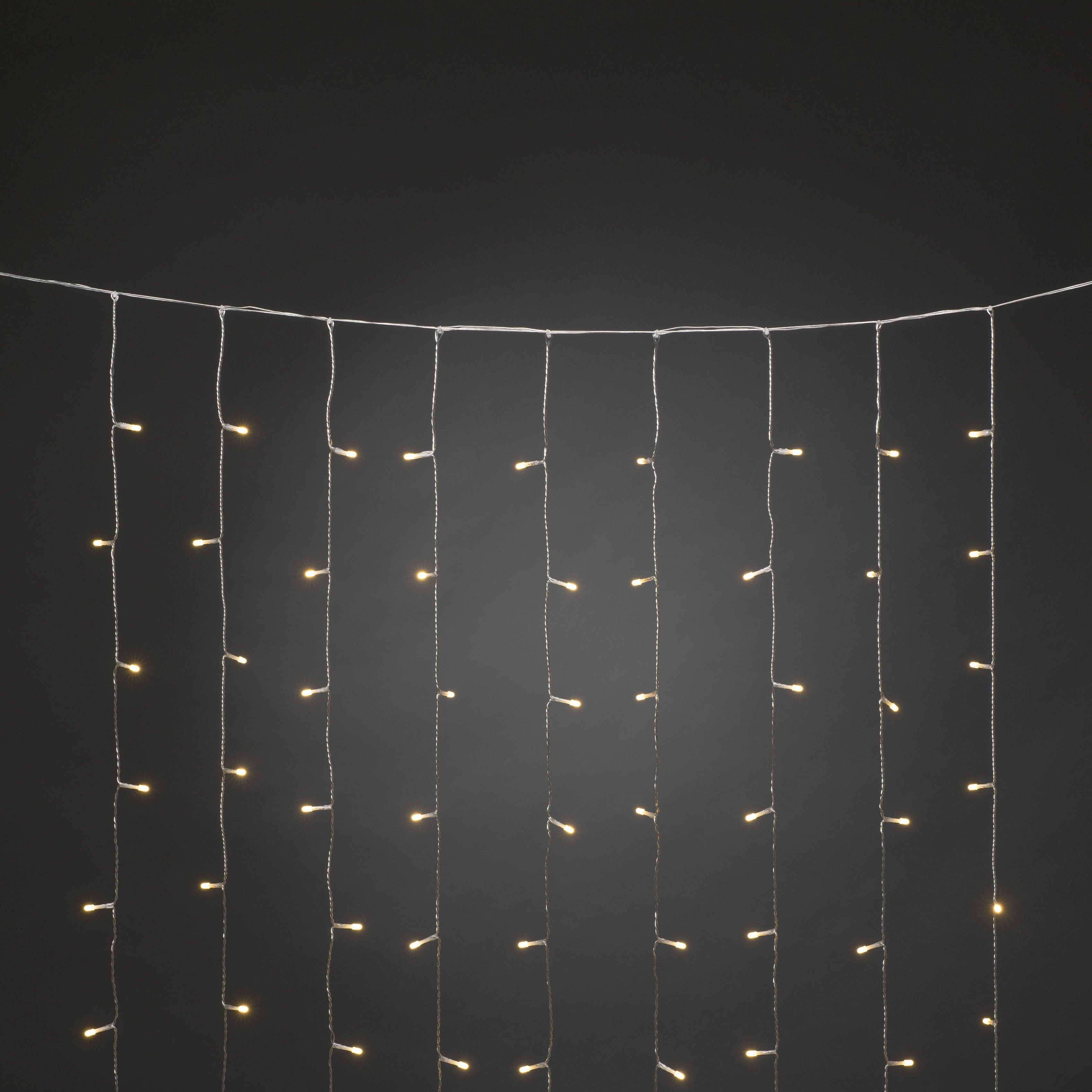 KONSTSMIDE Led-lichtgordijn Kerstversiering buiten Led ijsregen lichtgordijn, frozen, 320 warmwitte dioden (1 stuk)