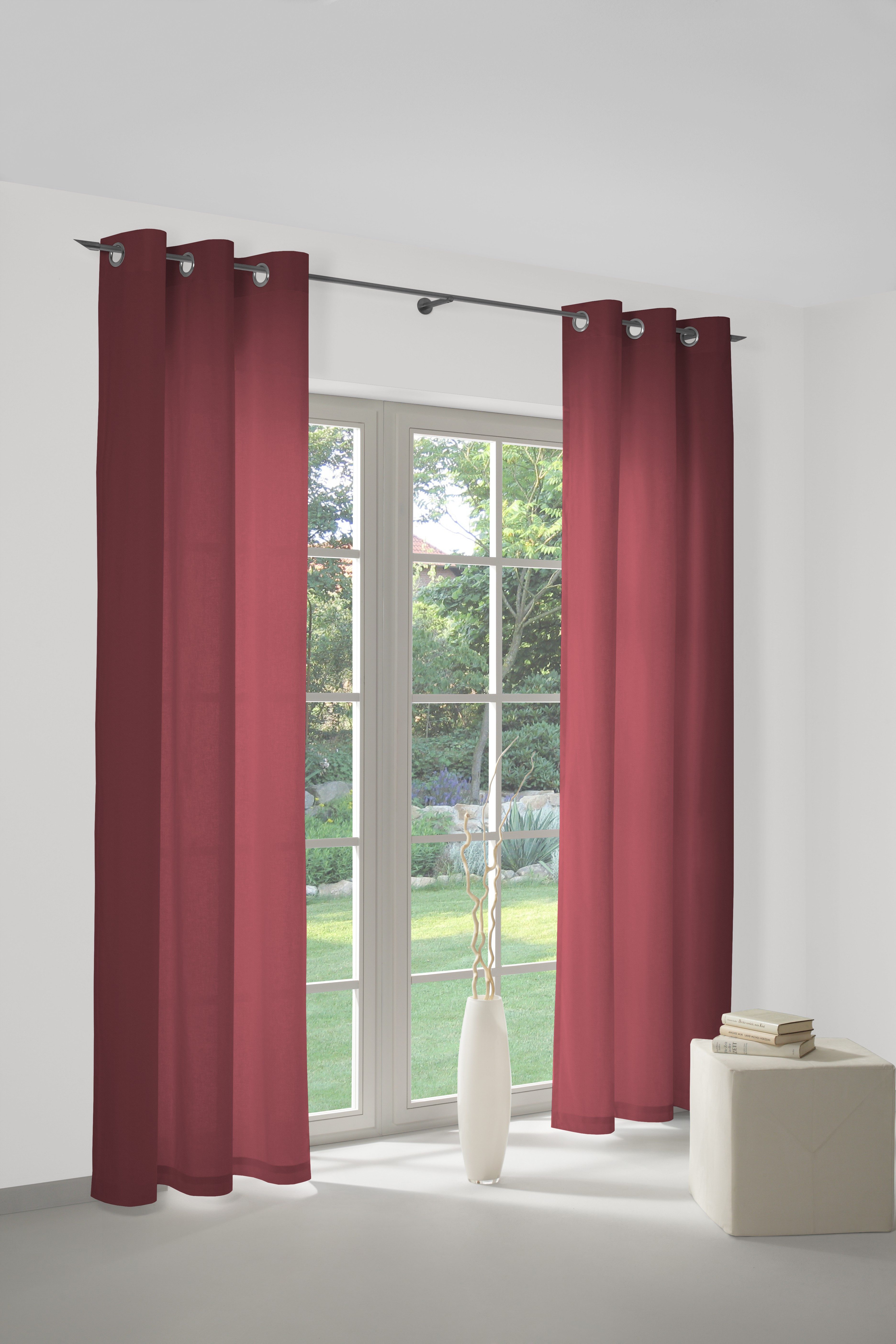 Wirth Gordijn SUNBONE (1 stuk) kant & klaar gordijnen maat hxb: 175x132 cm rood
