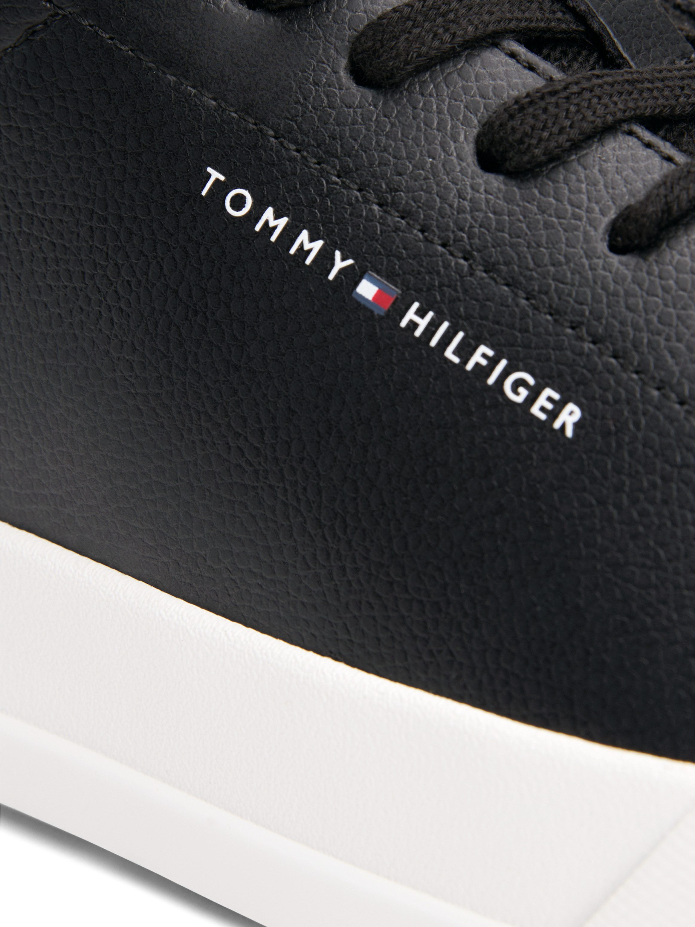 Tommy Hilfiger Sneakers TH COURT LTH DETAIL ESS , vrijetijdsschoen, lage schoen, veterschoen met zijlijk logo-opdruk