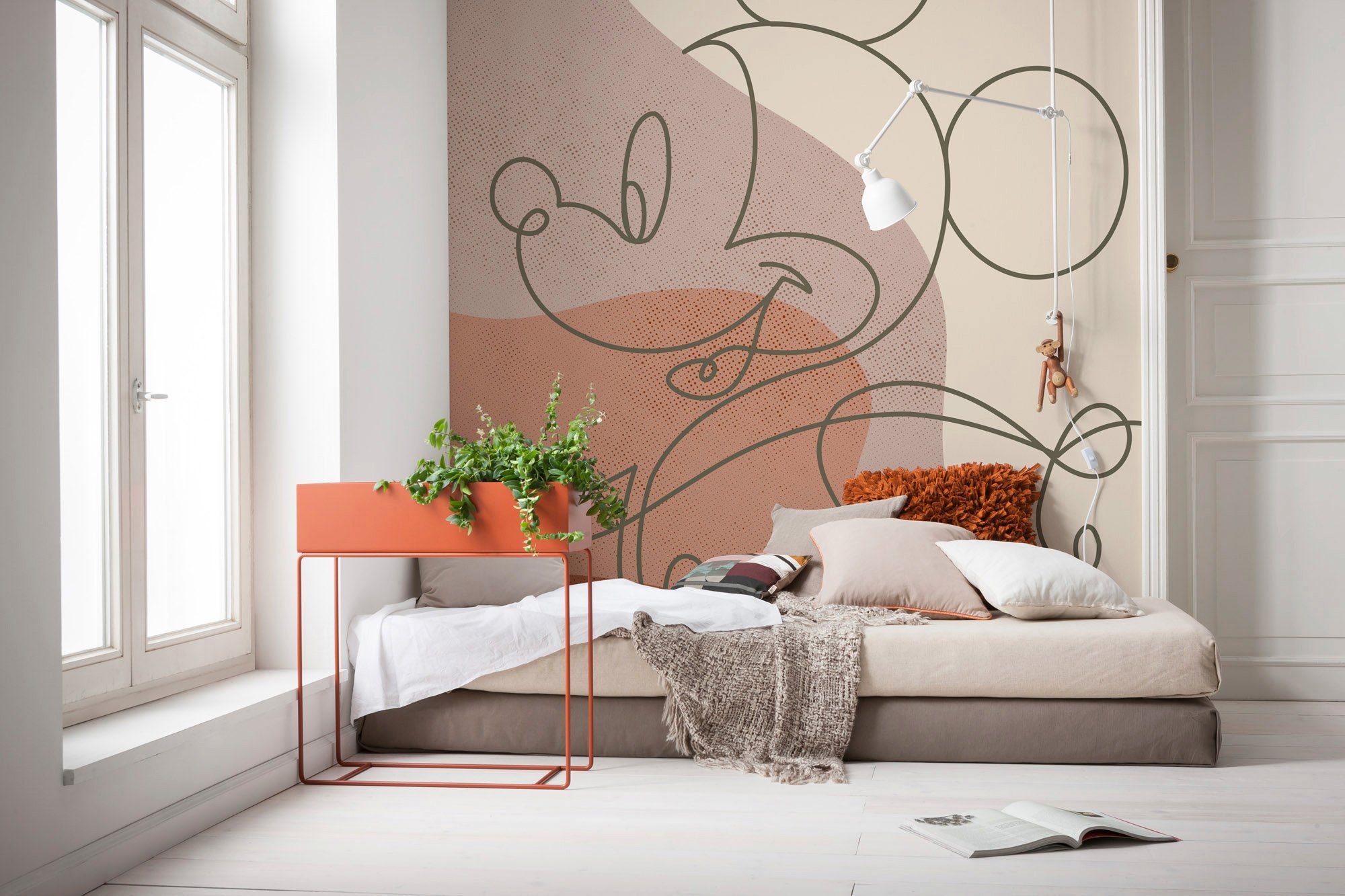Komar Vliesbehang Digitale print vlies - Mickey Line Drawing - Afmeting 250 x 280 cm