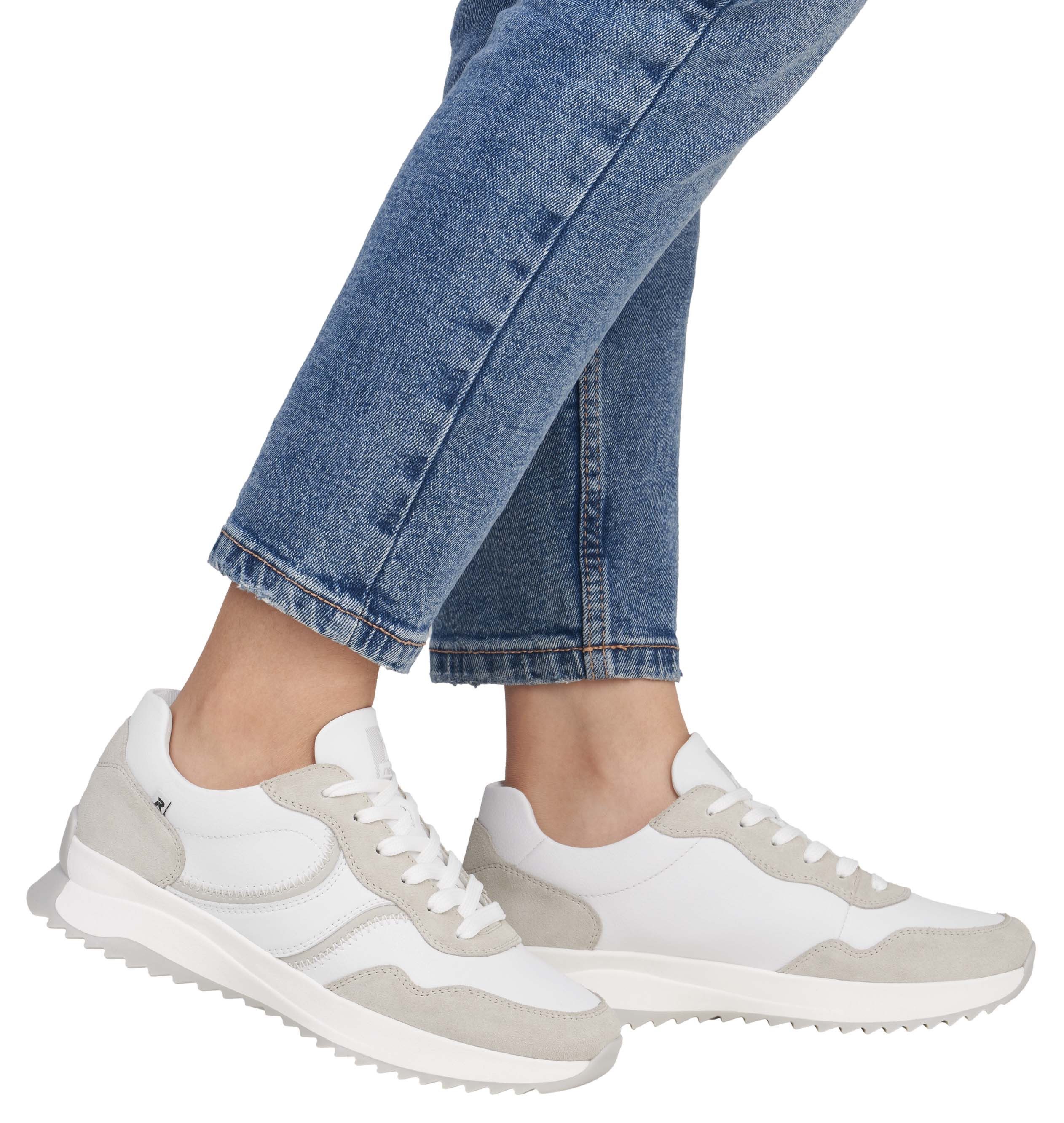 RIEKER Sport Sneakers met sleehak , veterschoen, lage schoen, vrijetijdsschoen met contrastdetails