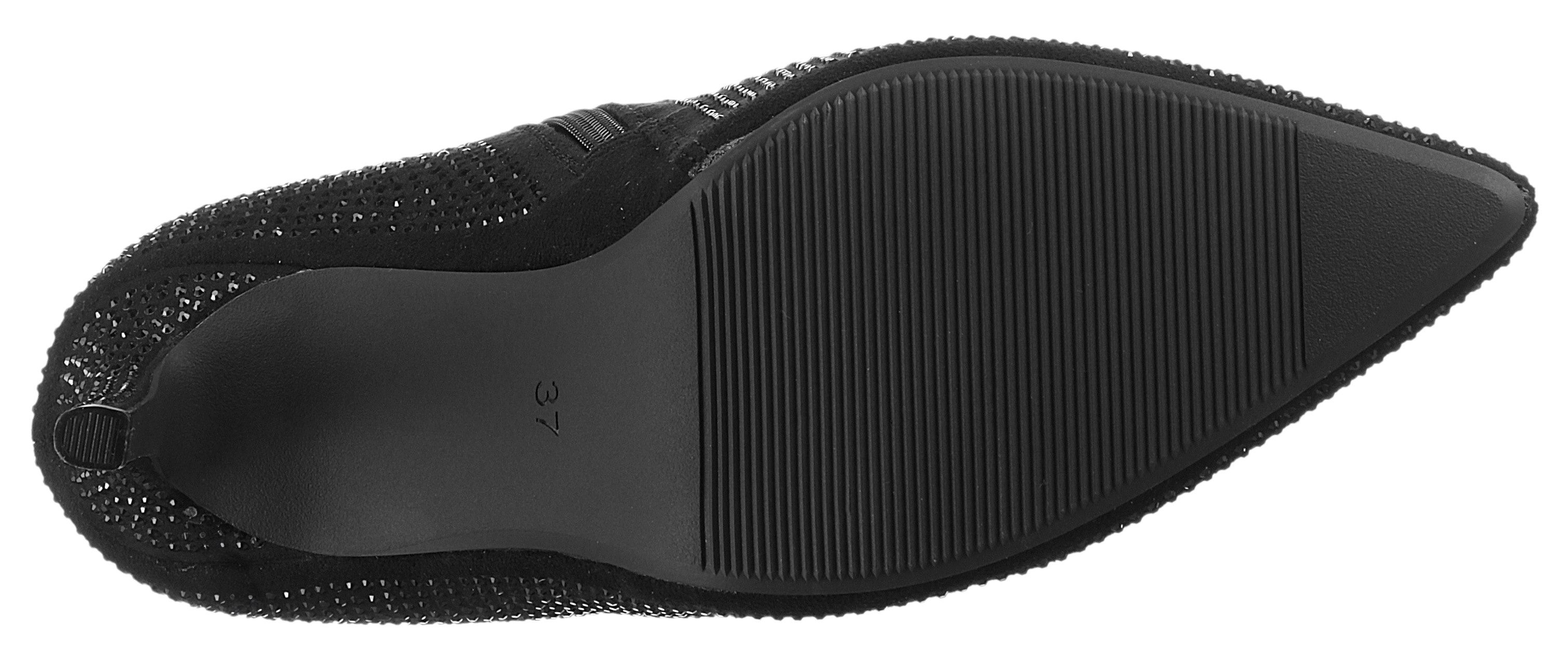 Aniston SHOES Laarsjes avond enkellaars met glittersteentjes - nieuwe collectie