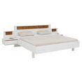 home affaire bed armanda bed "armanda" en 2 nachtkastjes, hoofdbordpaneel met geïntegreerde ledverlichting wit