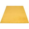 carpet city hoogpolig vloerkleed topia400 bijzonder zacht door polyester, unikleurig, ideaal voor woonkamer  slaapkamer geel