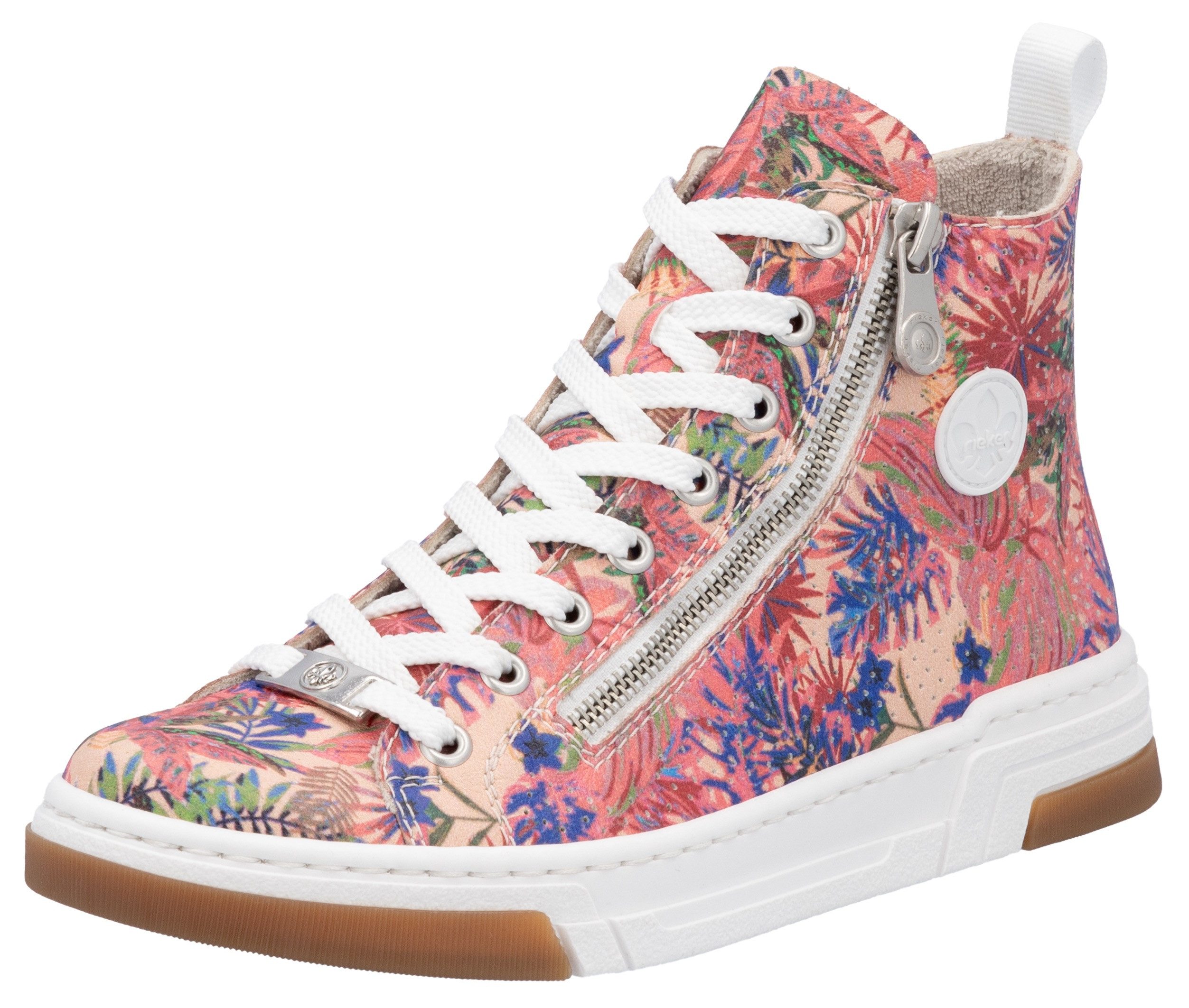 Rieker Sneakers high top sneaker, vrijetijdsschoen, veterschoen met plateauzool