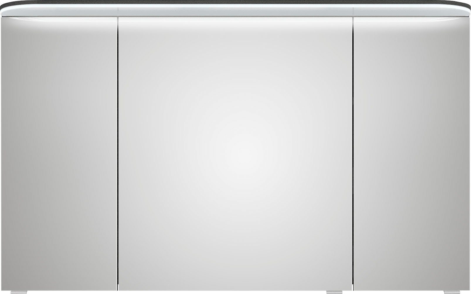 Saphir Spiegelkast Balto sprint badkamerkast met led-kransarmatuur, 120 cm breed, 3 deuren Schakelaar-/ stopcontactcombinatie, inclusief deurdemper,