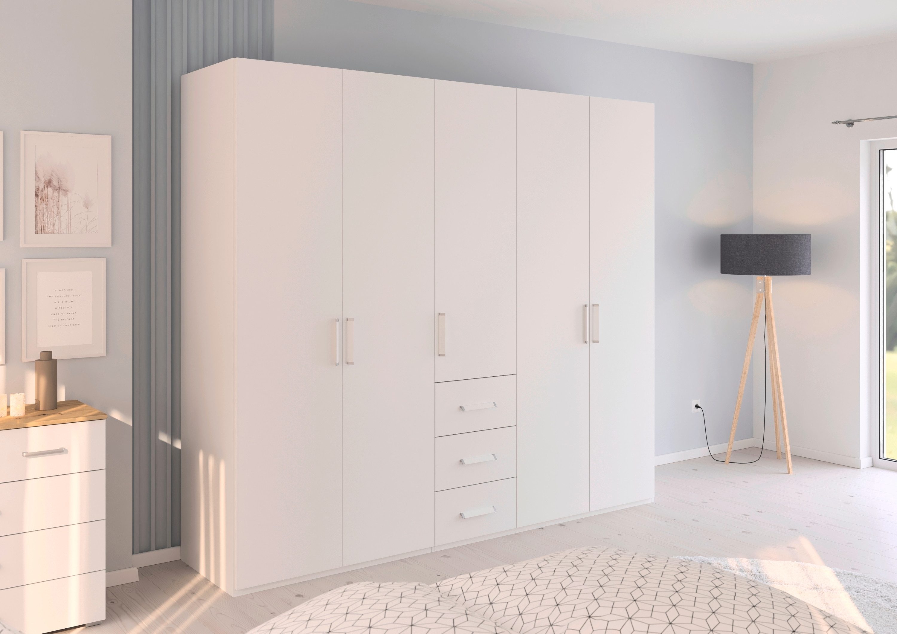 rauch Draaideurkast Kledingkast Kast Garderobe Slaapkamerkast EVELYN in elegante stijl met lades 3 breedtes en 2 hoogtes made in germany