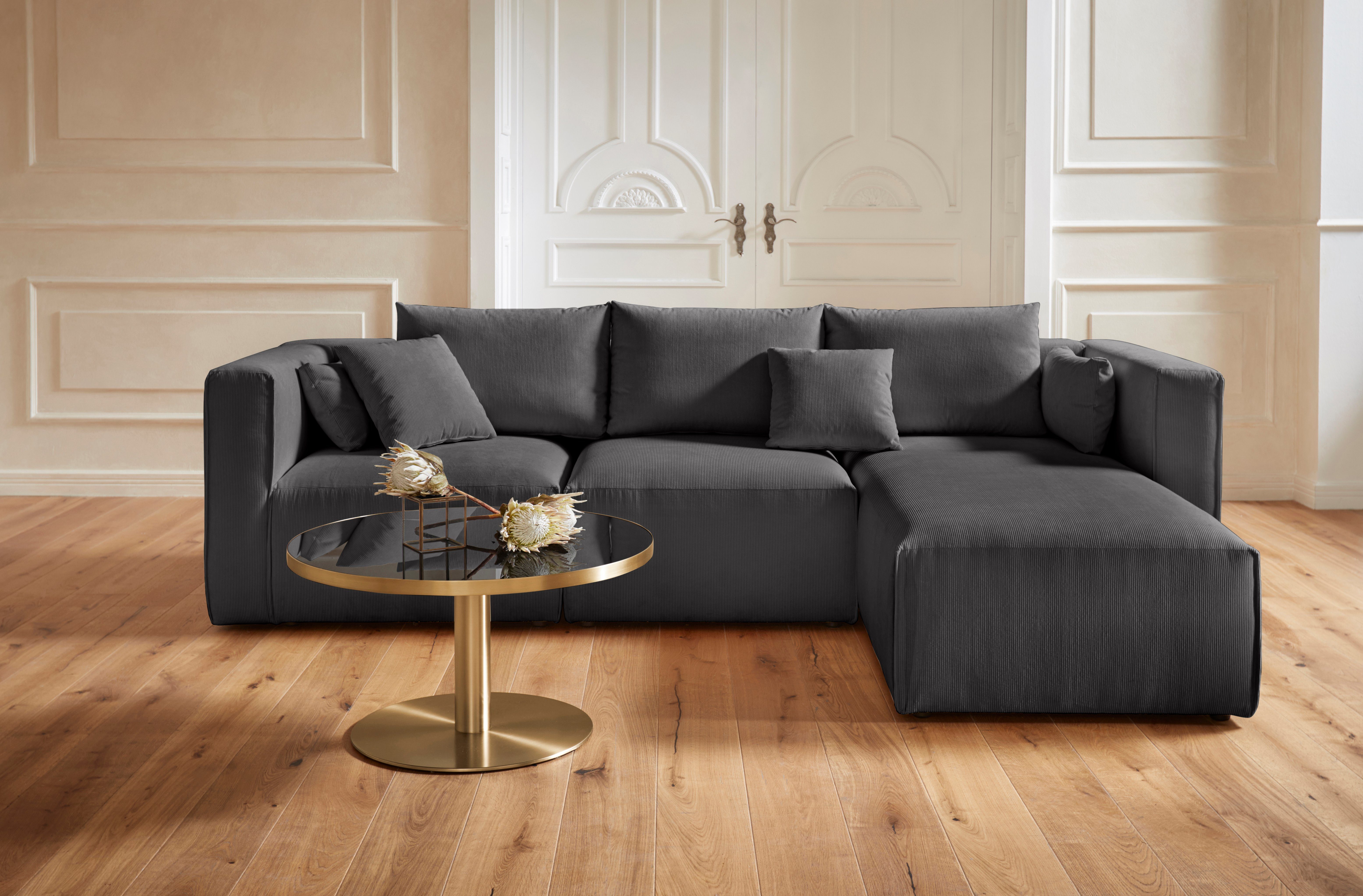 Home affaire Hoekbank Comfine L-vorm samengesteld van modules, 3 stofkwaliteiten en vele kleuren