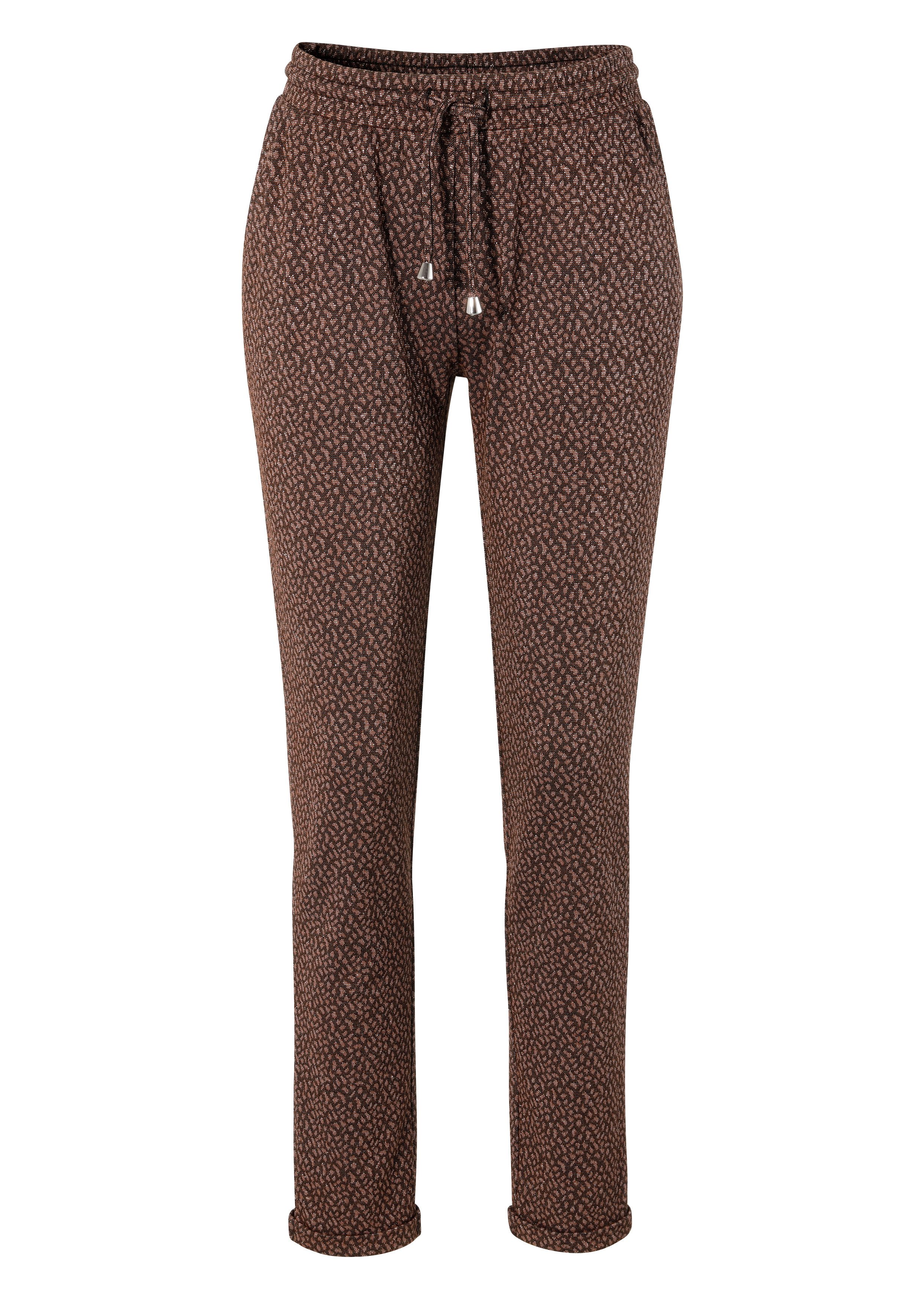 Aniston CASUAL Comfortbroek met glitterdraden versierde alloverprint