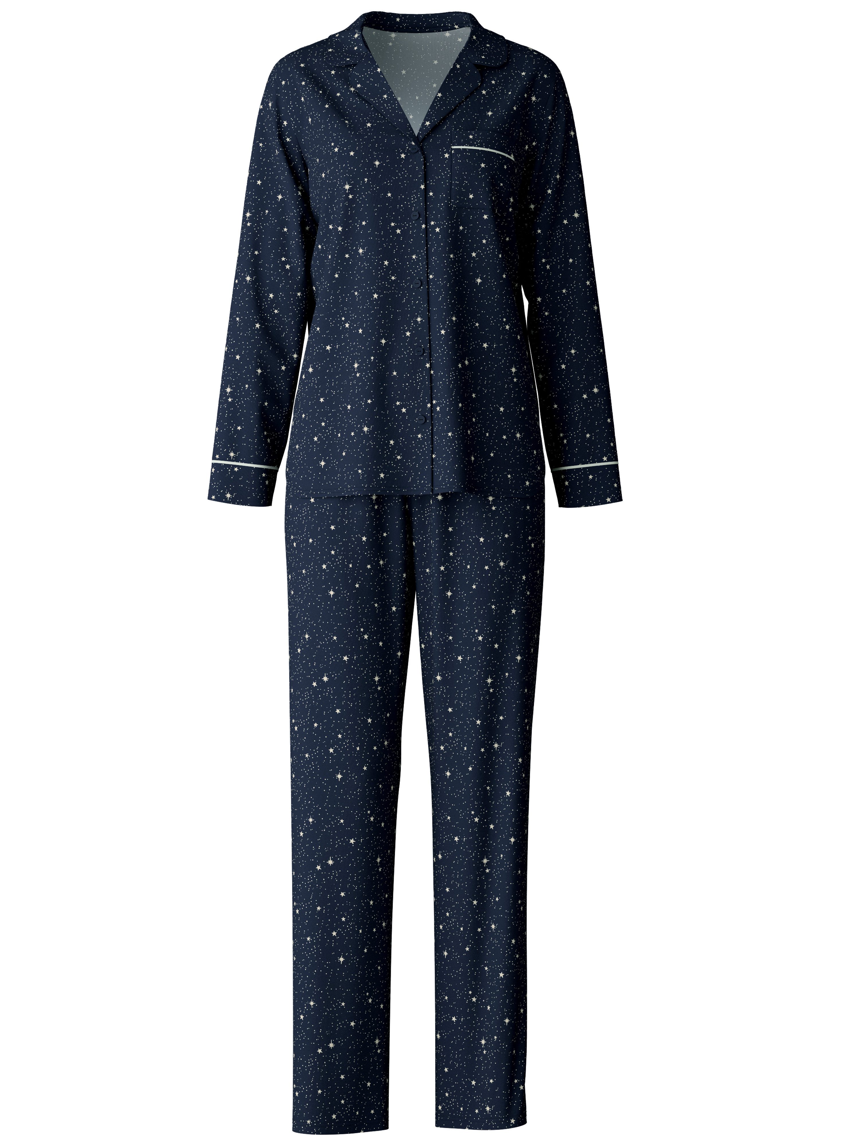 CALIDA Pyjama Sweet Dreams met reverskraag en doorlopende knoopsluiting (2-delig)