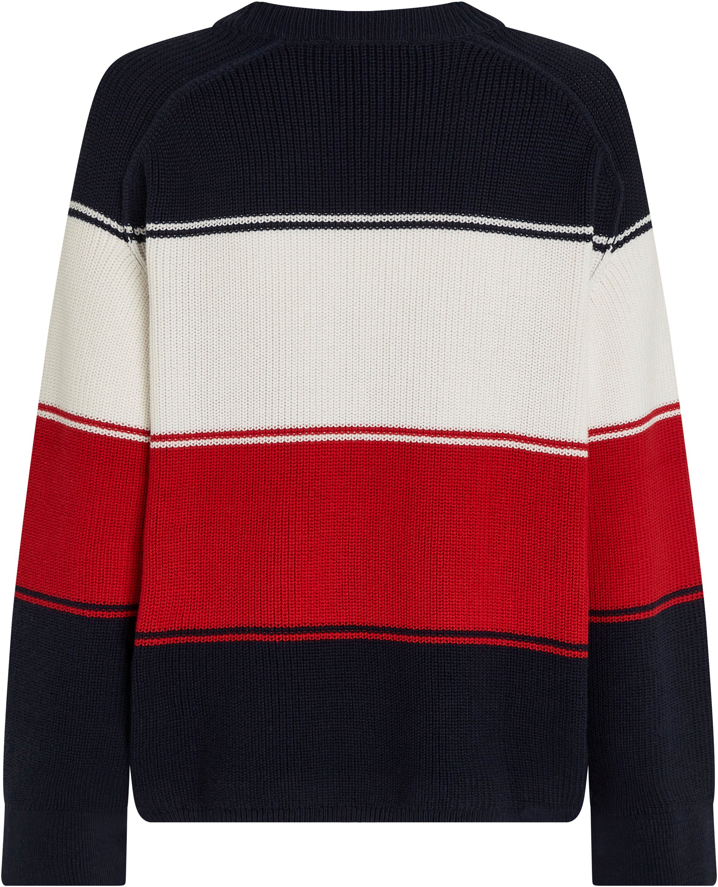 Tommy Hilfiger Trui met ronde hals met geborduurd logo (Global Serie TH VROUWEN)