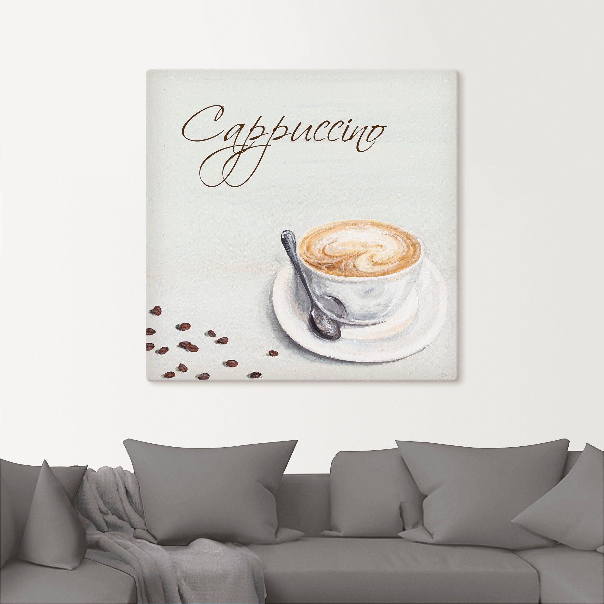 Artland Artprint op linnen Cappuccino II gespannen op een spieraam