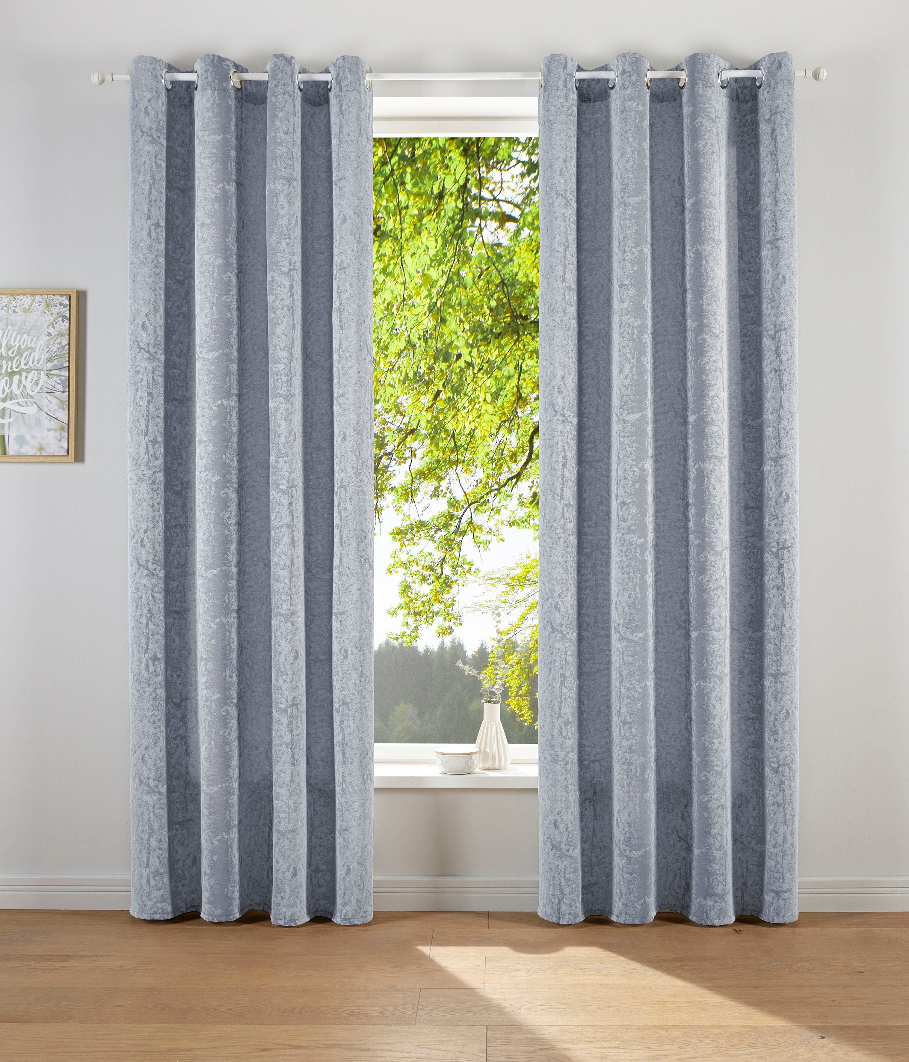 LeGer Home by Lena Gercke Gordijn LESKA ondoorzichtig, glad, geweven, monochroom, verschillende maten (1 stuk) kant & klaar gordijnen maat 132 cm x