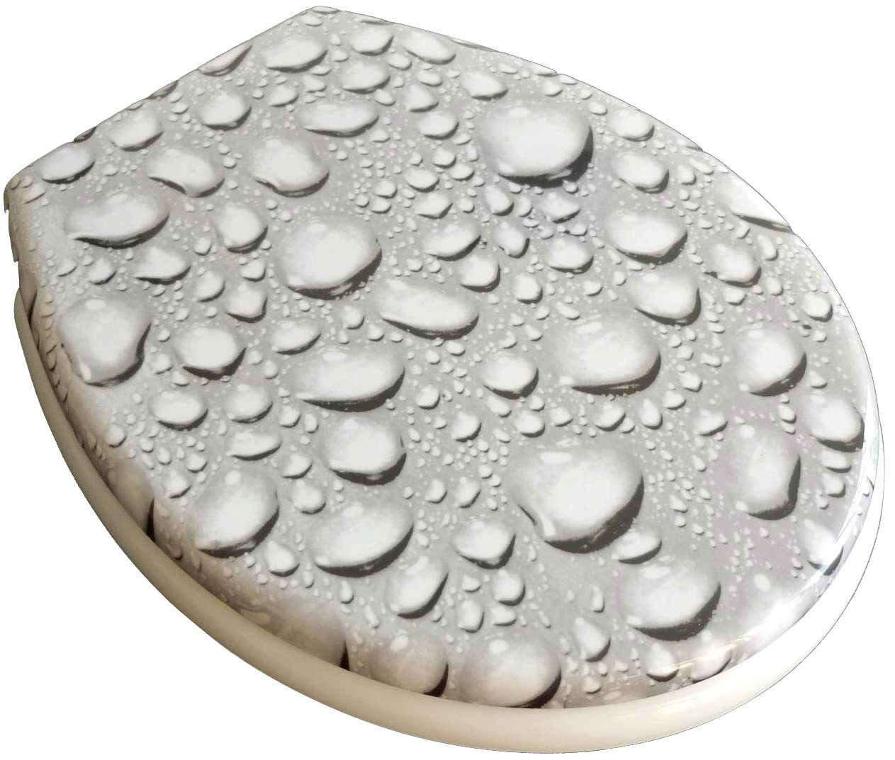 ADOB Toiletzitting Waterdruppels Soft-closemechanisme, voor het schoonmaken afneembaar