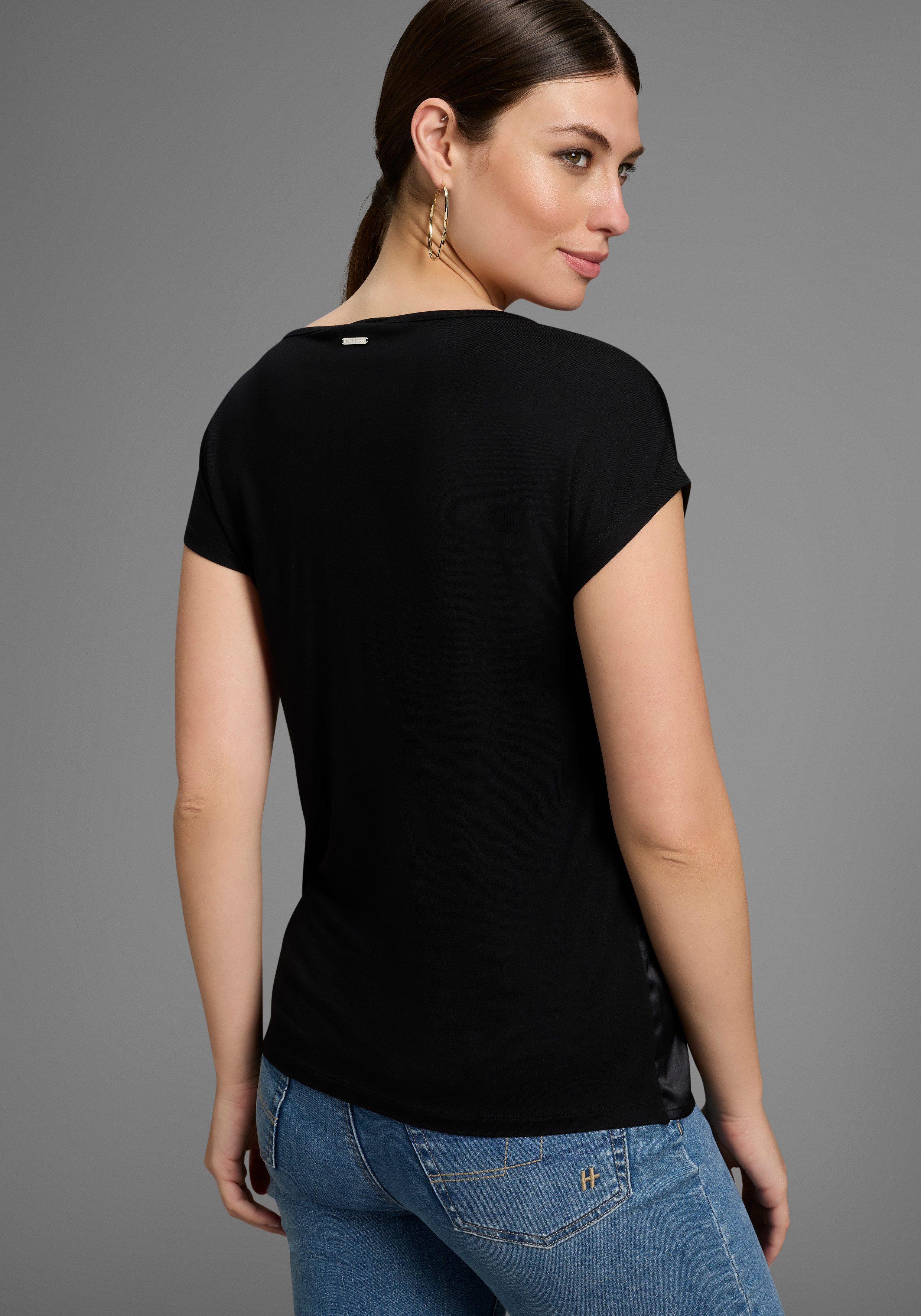 Laura Scott Shirtblouse van satijn en jersey