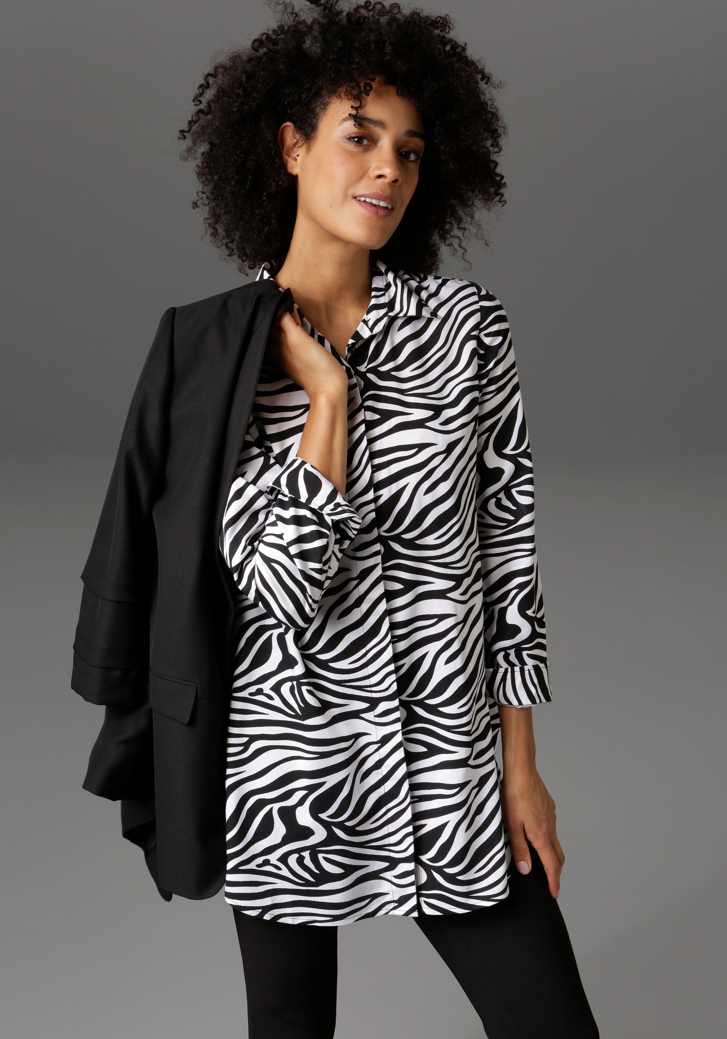 Aniston CASUAL Lange blouse in zebrastrepen-look