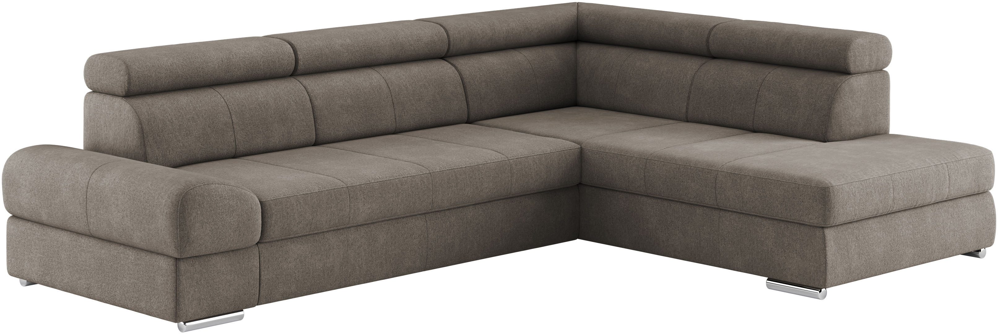 sit&more Hoekbank Broadway L-vorm met verstelbare hoofdsteunen, naar keuze met slaapfunctie