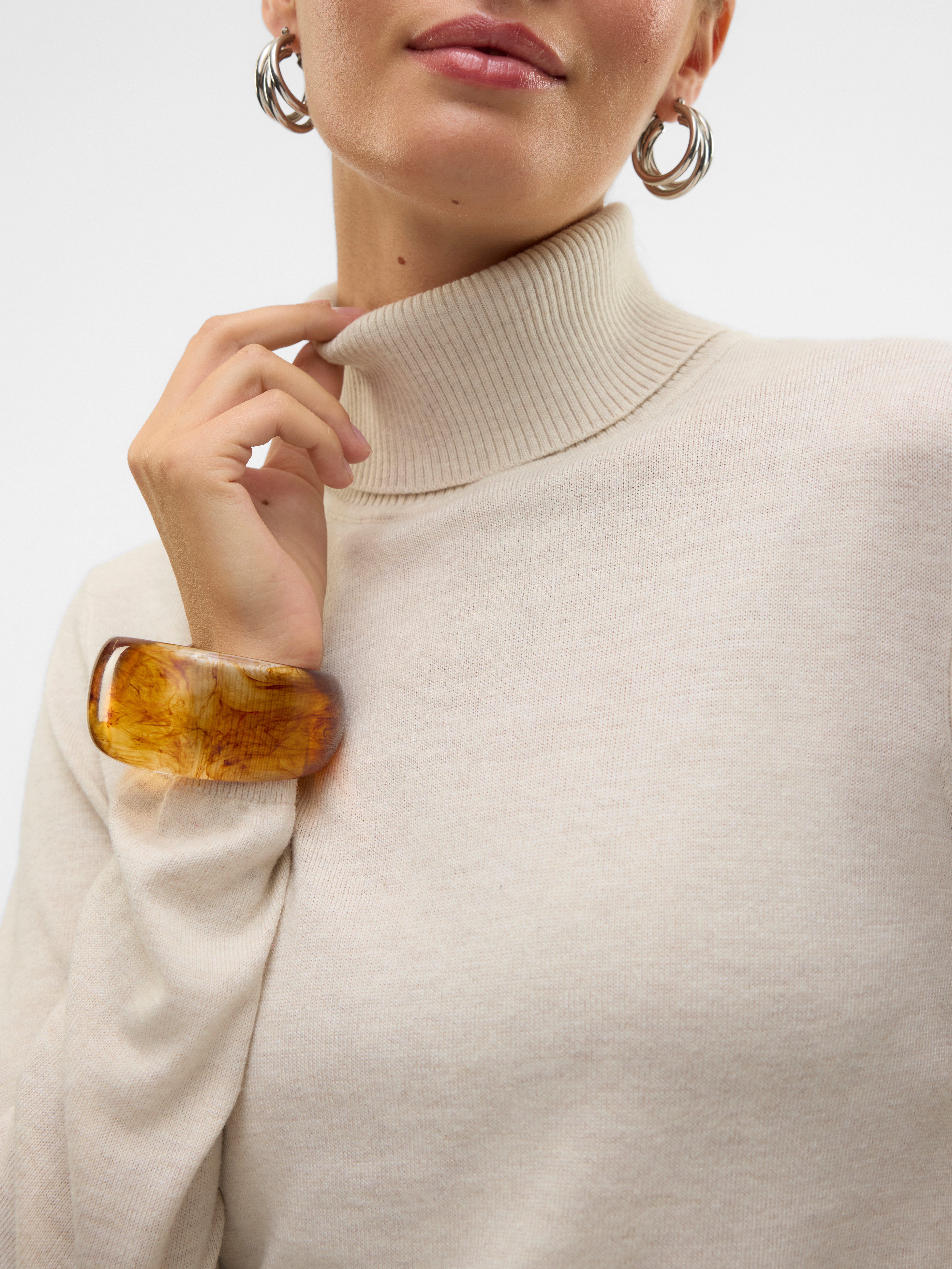 Vero Moda Gebreide trui VMIRIS LS ROLLNECK PULLOVER GA NOOS