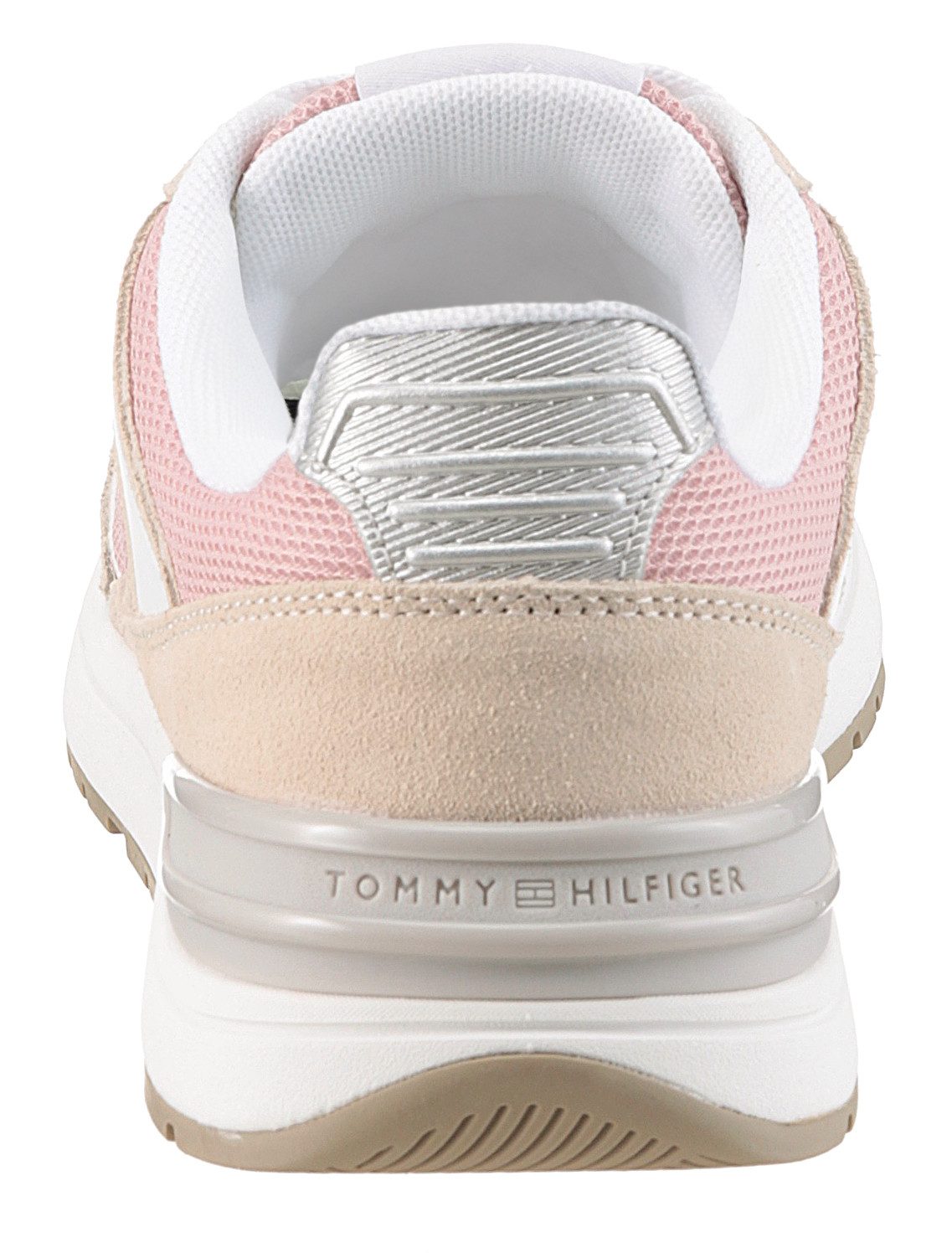 Tommy Hilfiger Sneakers met sleehak CASUAL FASHION RUNNER MIX vrijetijdsschoen lage schoen veterschoen in contrast-look