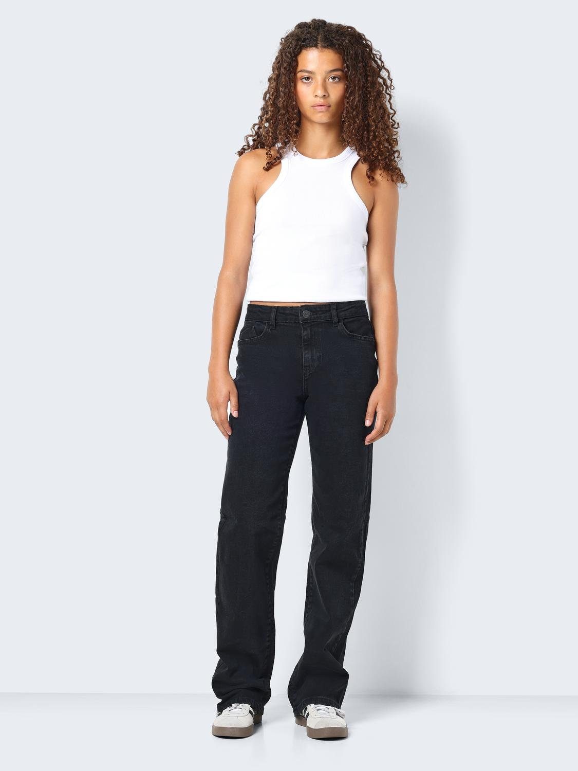 Noisy may Straight jeans NMYOLANDA NW WIDE JEANS BLACK NOOS