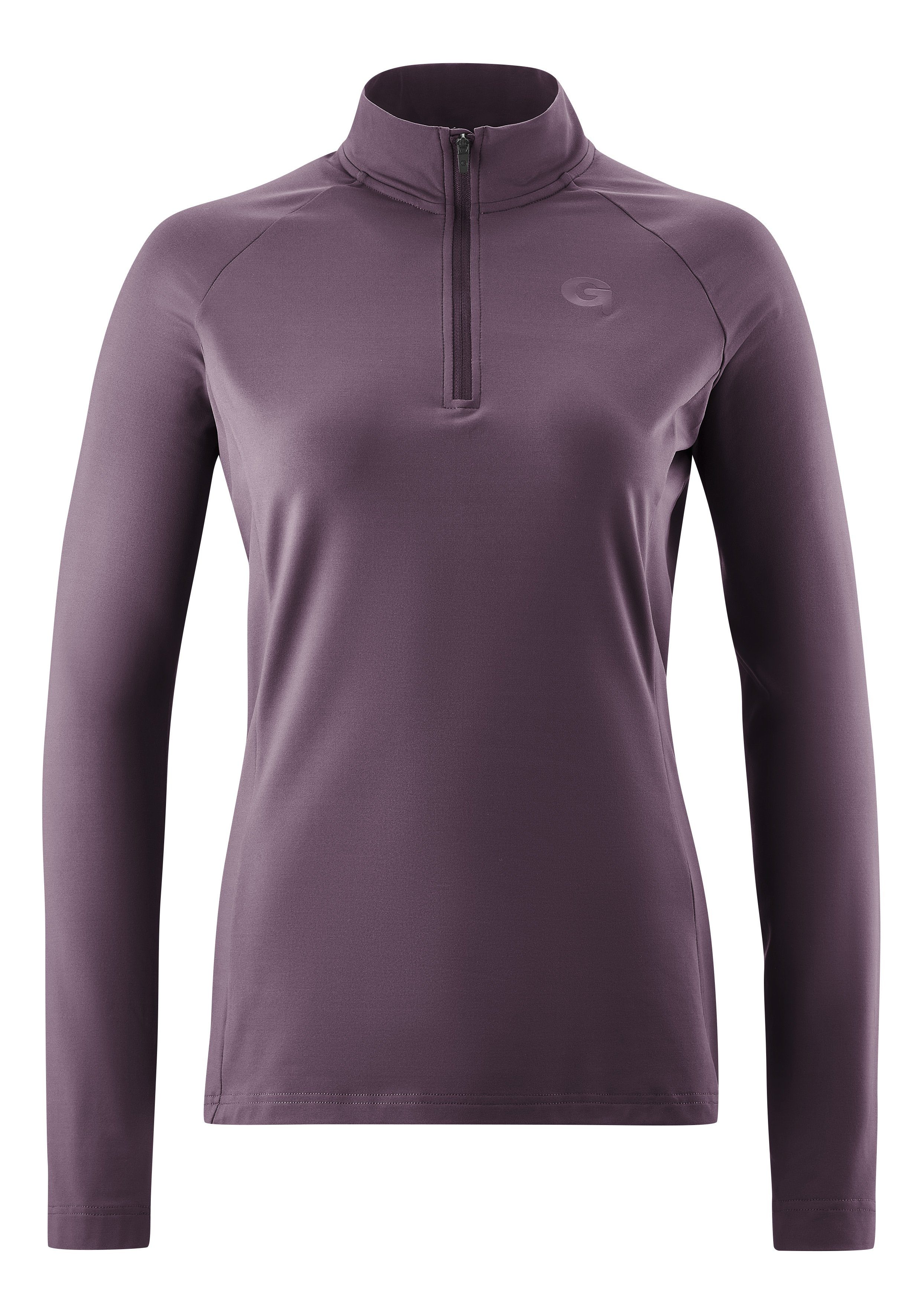 Gonso Fietsshirt Essential Jersey Longsleeve W Dames fiets-trui met lange mouwen, midlayer trui dames shirts maat 42 paars