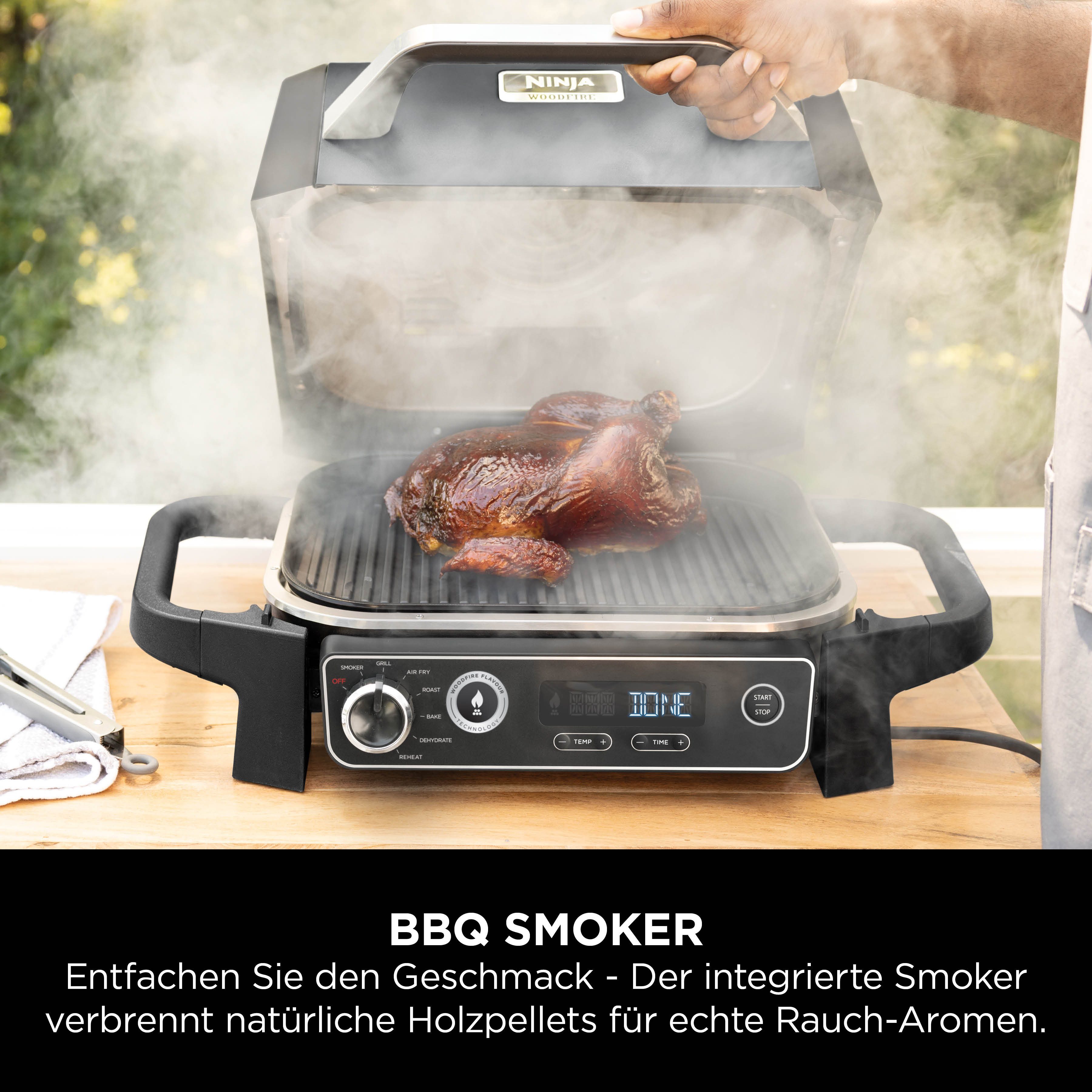 NINJA Tafelgrill Ninja Woodfire OG701EU Elektrische outdoorgrill