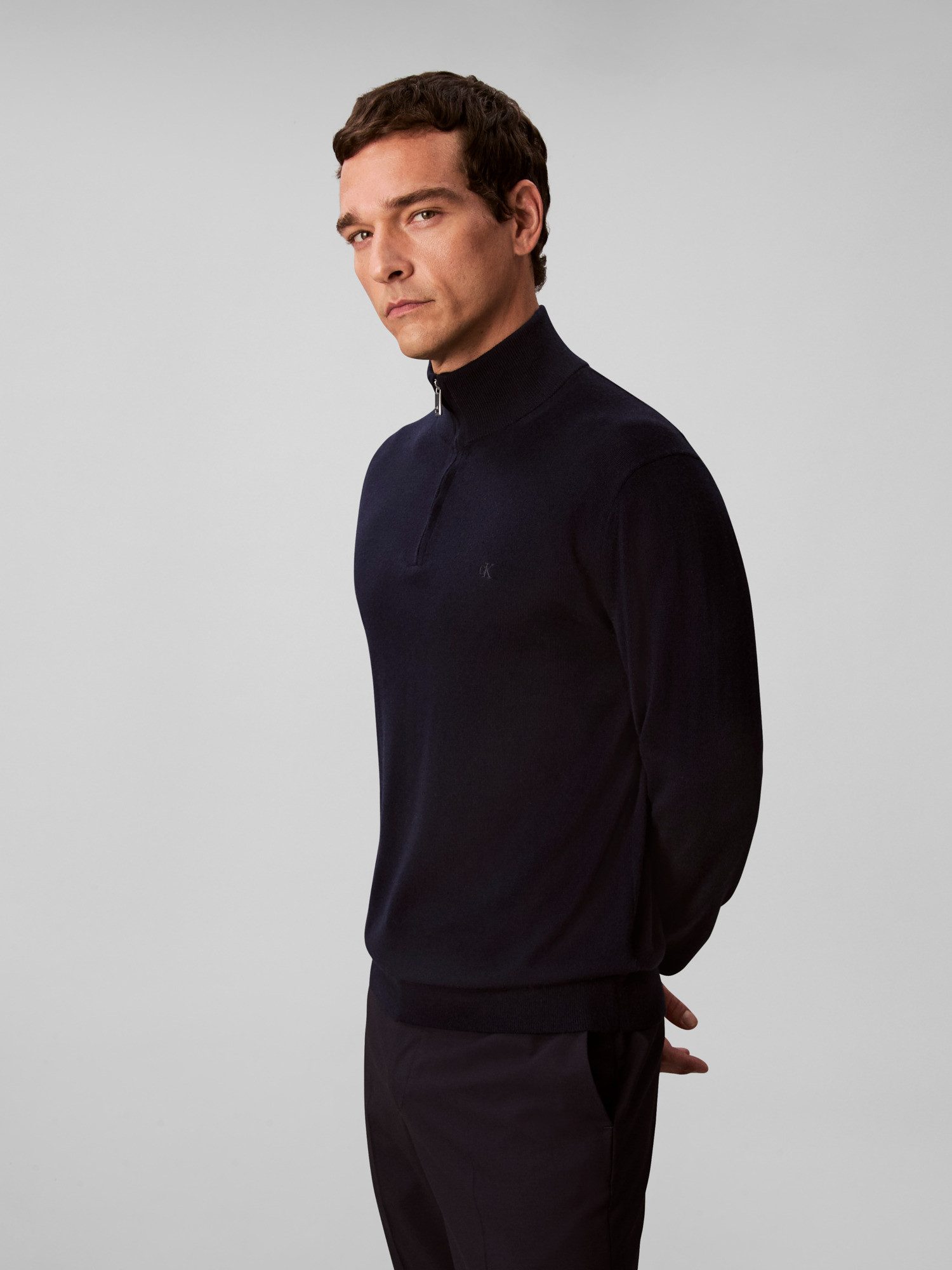 Calvin Klein Trui met staande kraag LS 100% MERINO QZ 14GG