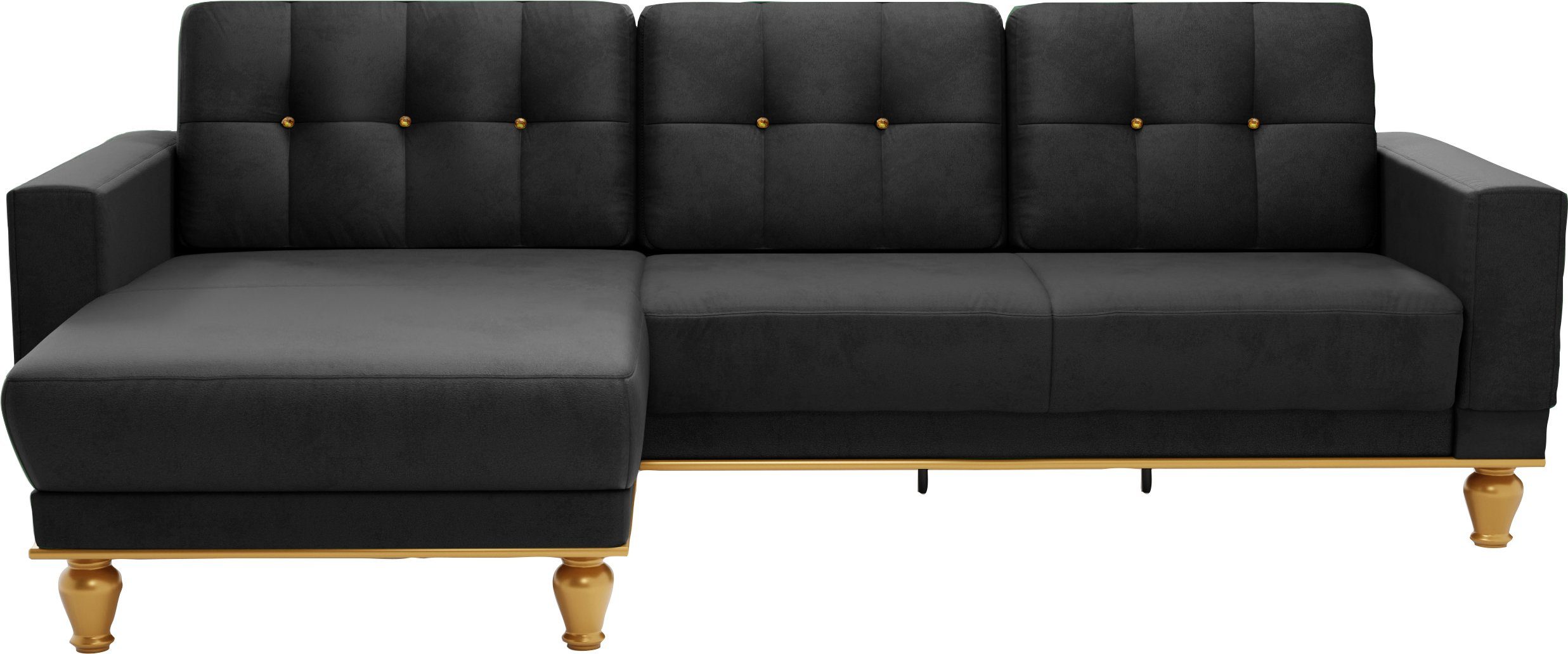 sit&more Hoekbank Orient 5 L-vorm met strassteentjes, naar keuze met slaapfunctie en bedkist