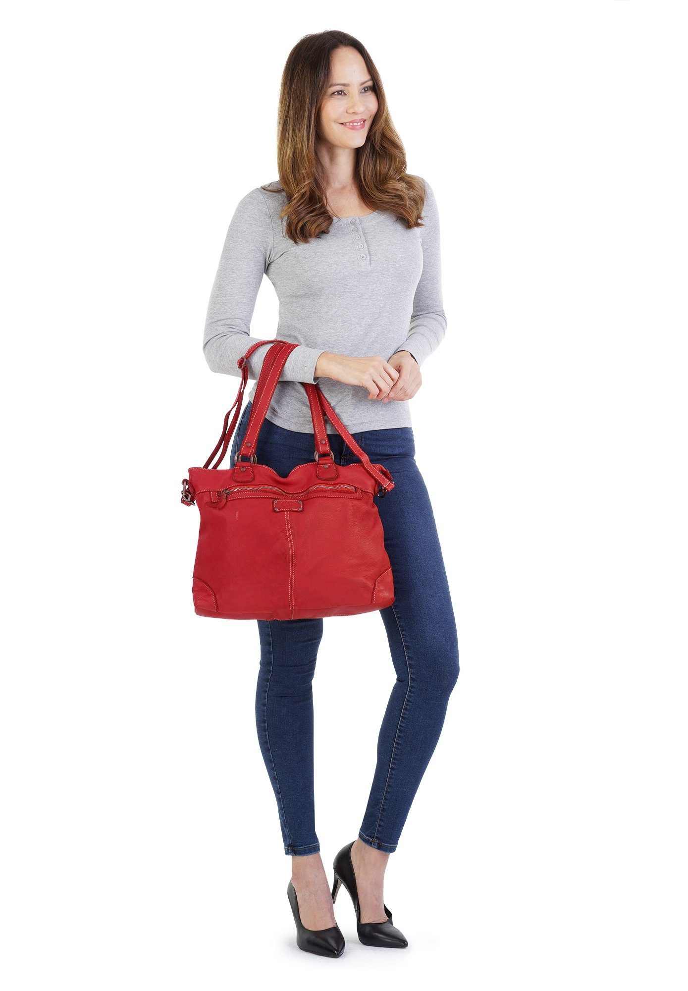Cluty Shopper echt leer, made in italy