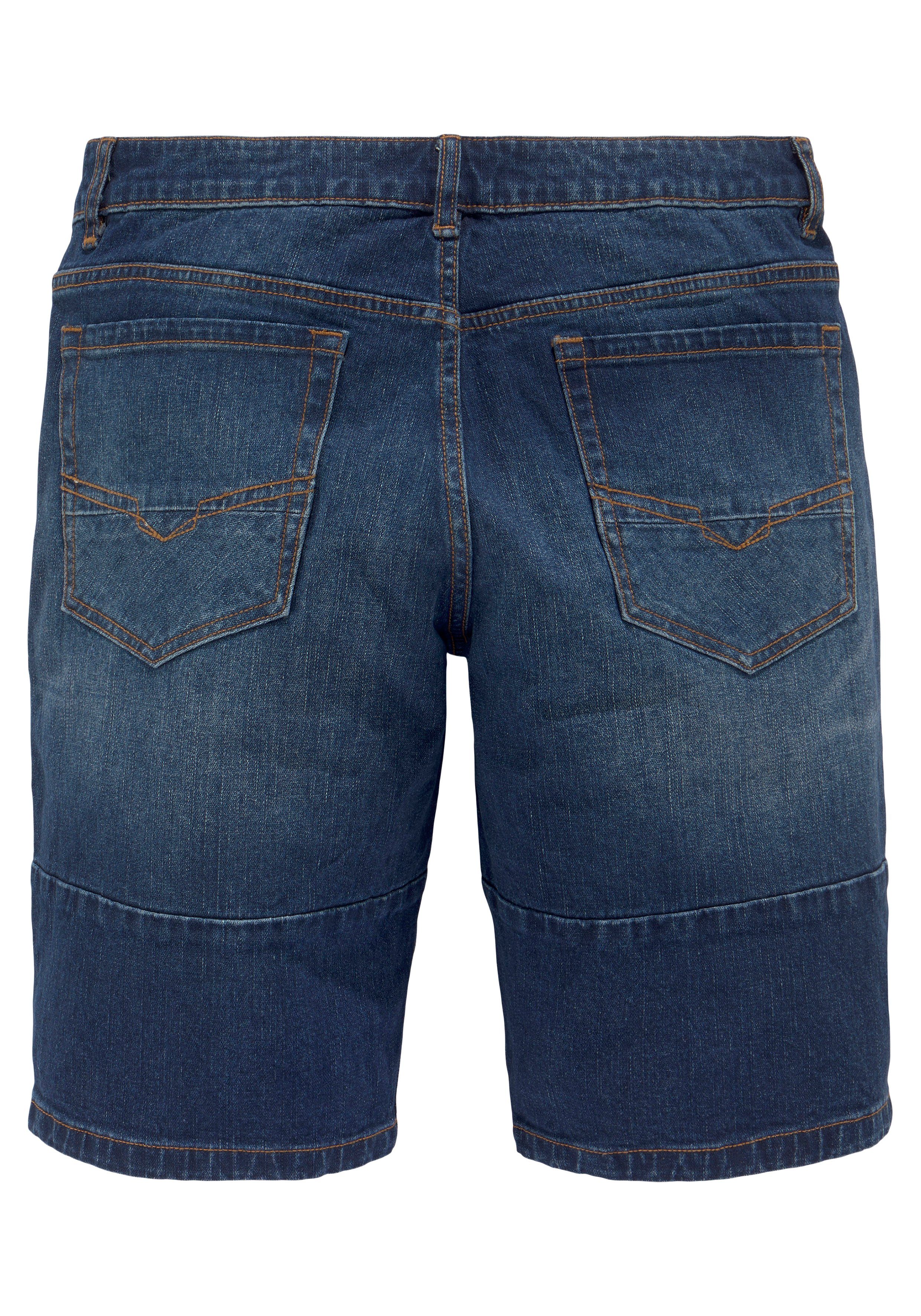 H.I.S Jeansbermuda ontspannen pasvorm, rechte been snit, modieuze gewassen look