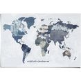 reinders! poster wereldkaart beter in jeans (1 stuk) blauw