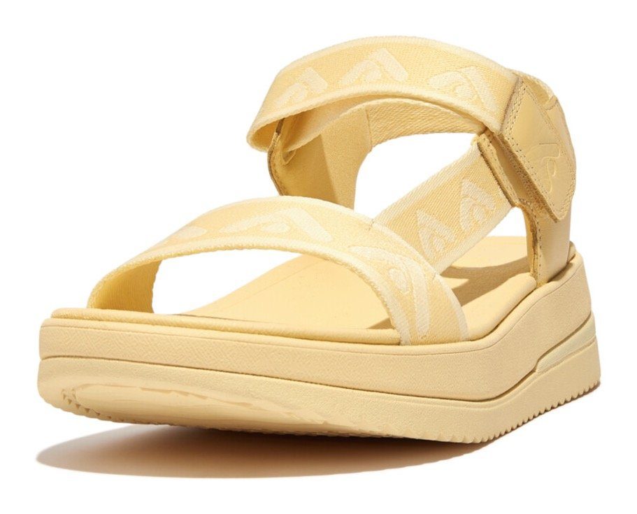 Fitflop Sandalen SURFF WEBBING BACK , zomerschoen, sandaal, sleehak, met microwobbleboard - voetbed
