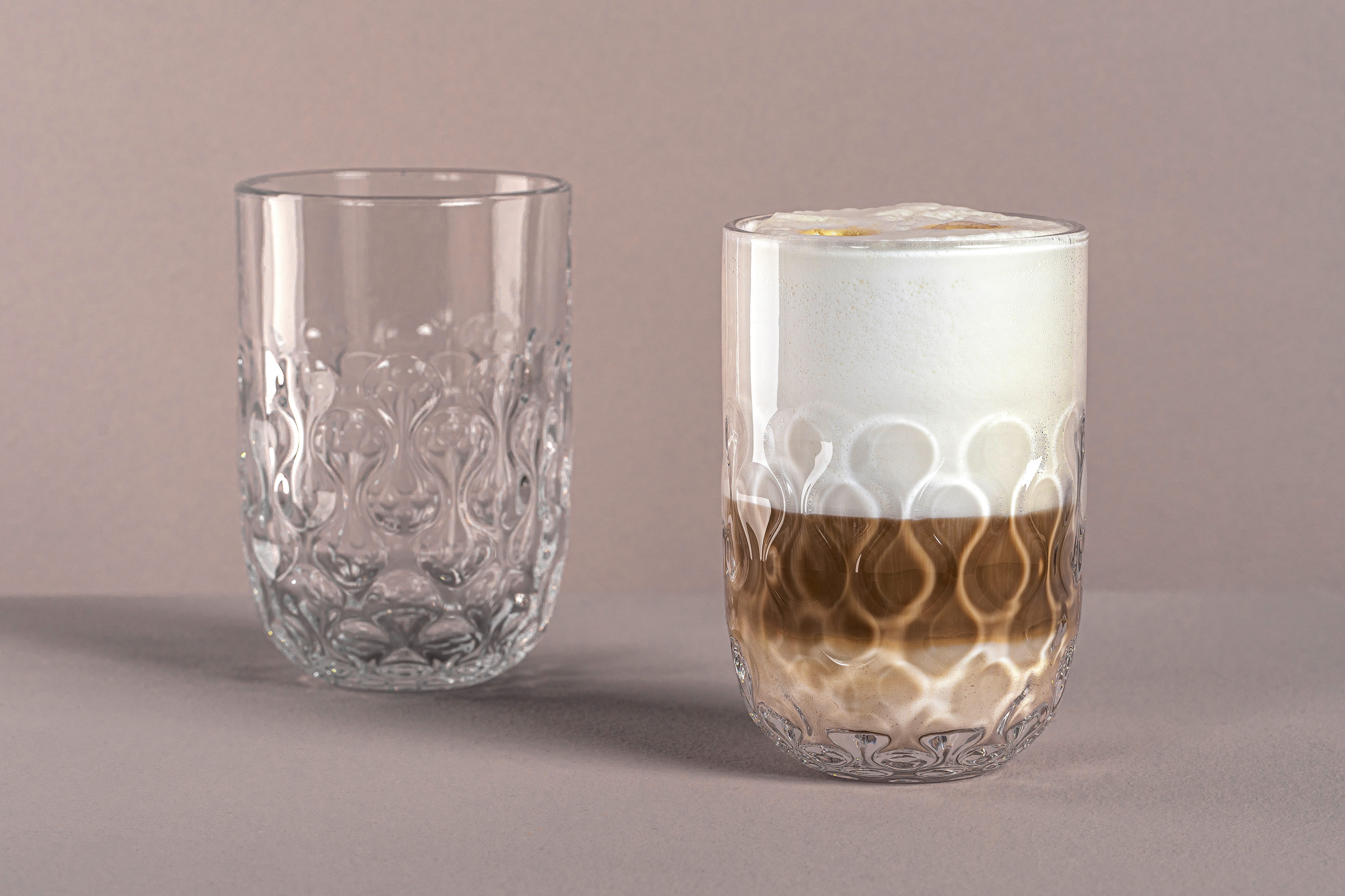LEONARDO Latte macchiato glas GOCCE, 380 ml, 6-stuks set (set)