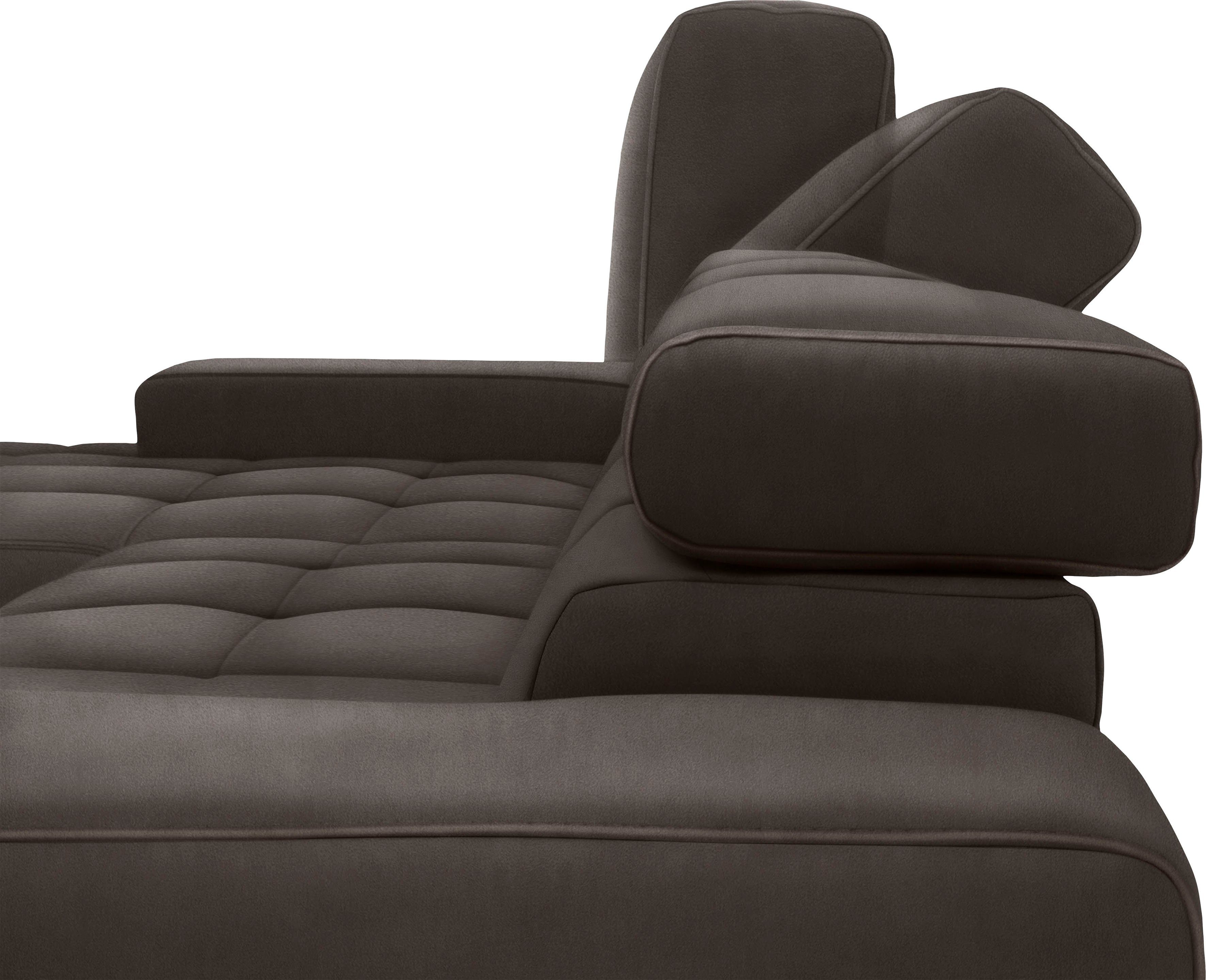 DOMO collection Hoekbank Cunelli mooie zitnaden als designelement, stevige zitcomfort, L-vorm