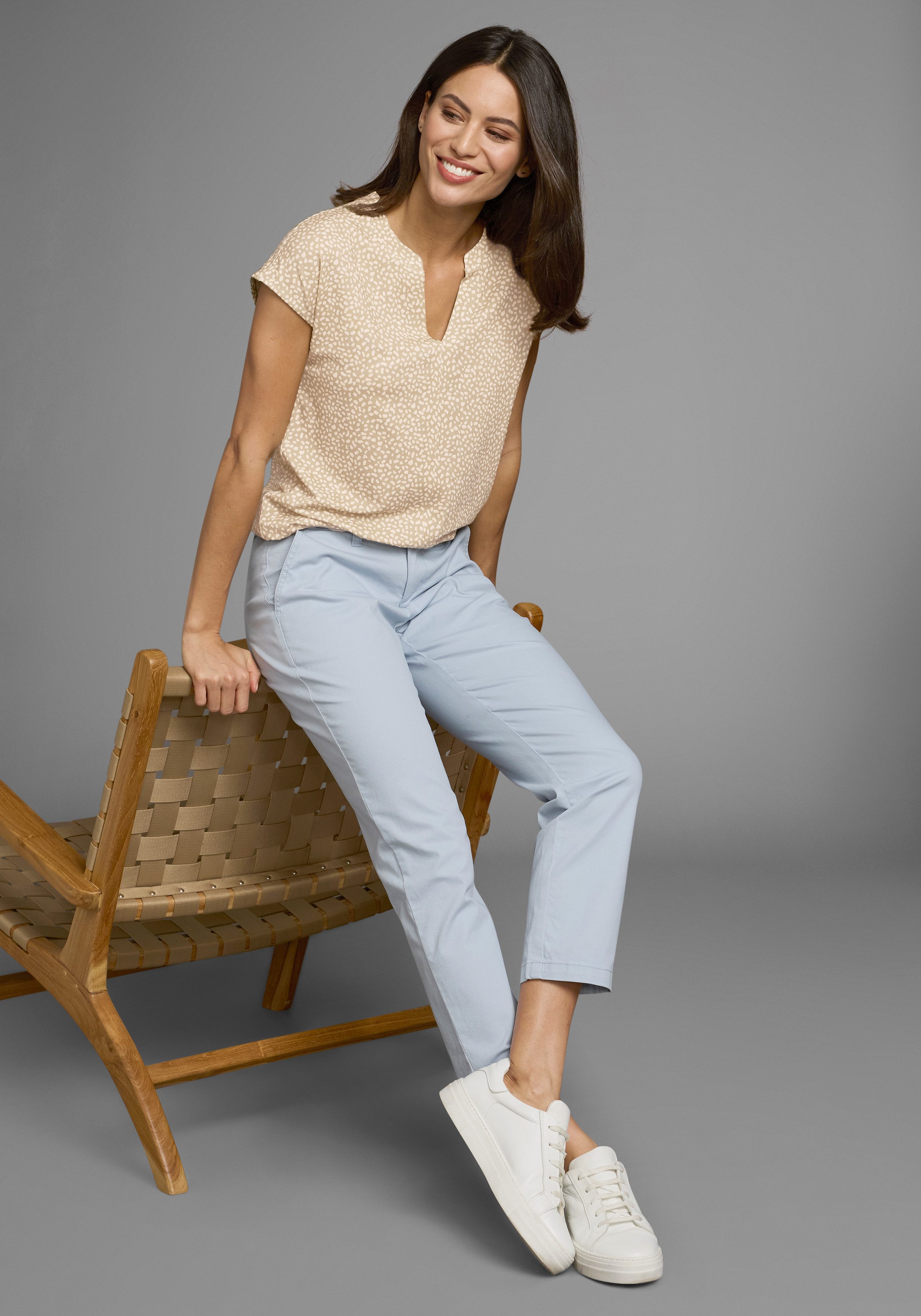 Laura Scott Shirt met print met elastische zoom - nieuwe collectie
