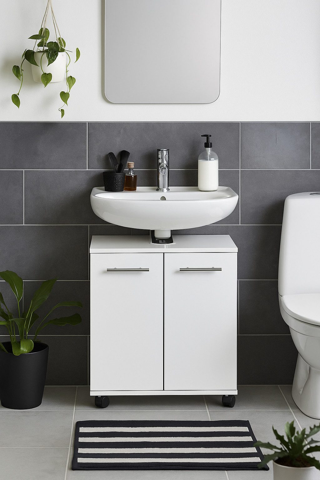 welltime Wastafelonderkast Emmi, breedte 59 cm Siphonaansluiting, metalen beslag