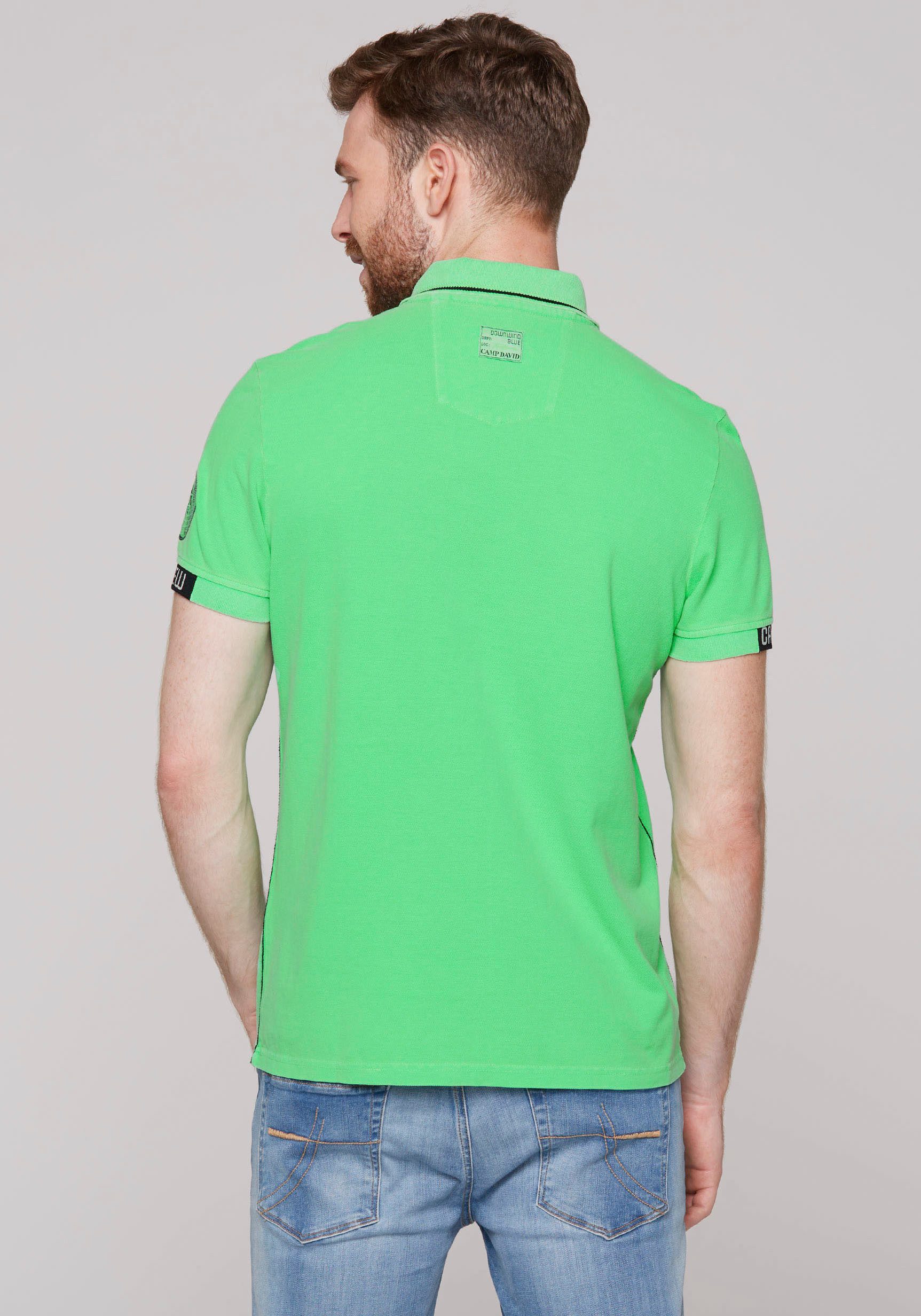 CAMP DAVID Poloshirt met logo-applicaties