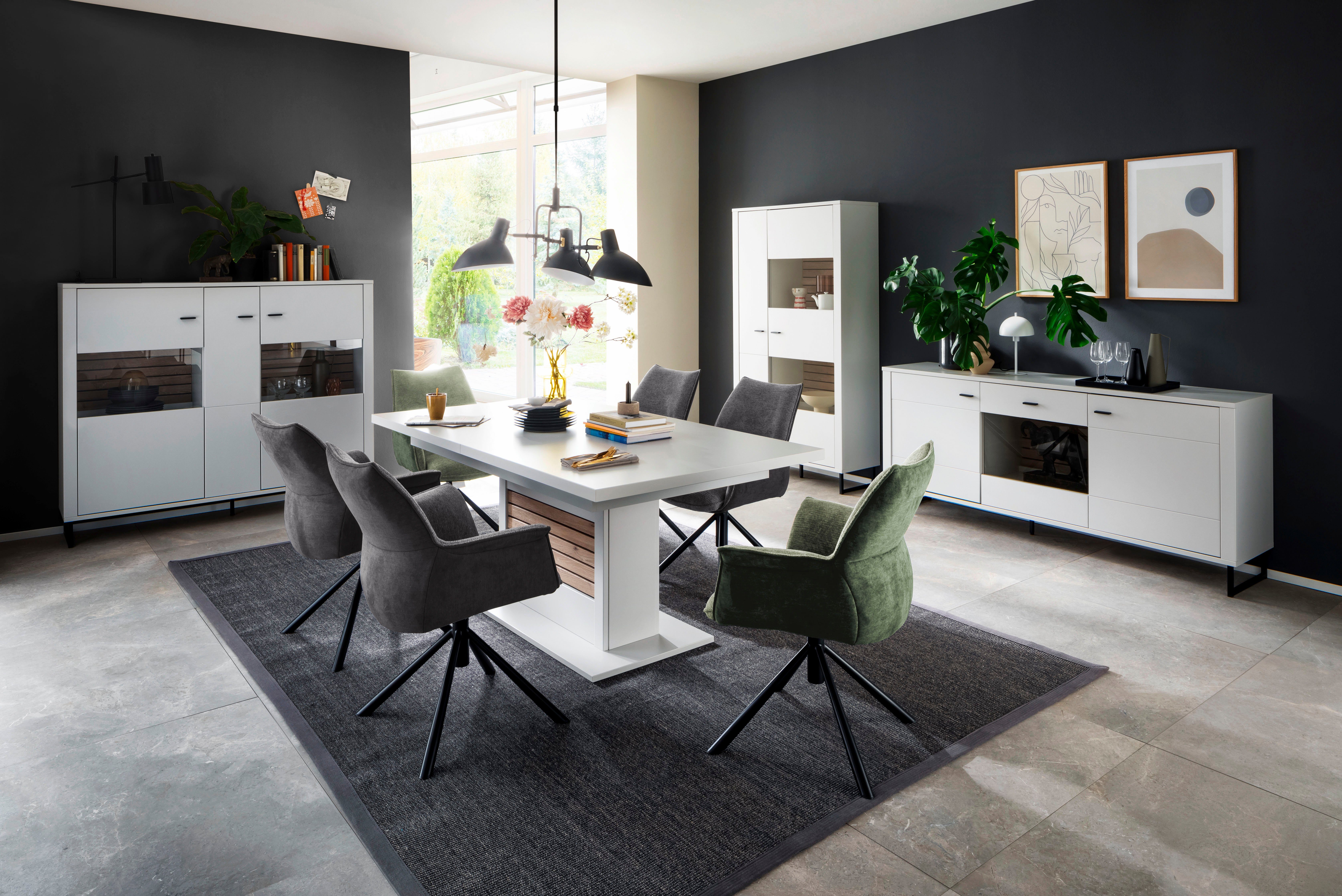 MCA furniture Eetkamerstoel Konya 2-delig set, 360° draaibaar, belastbaarheid 120 kg, zithoogte ca. 50 cm