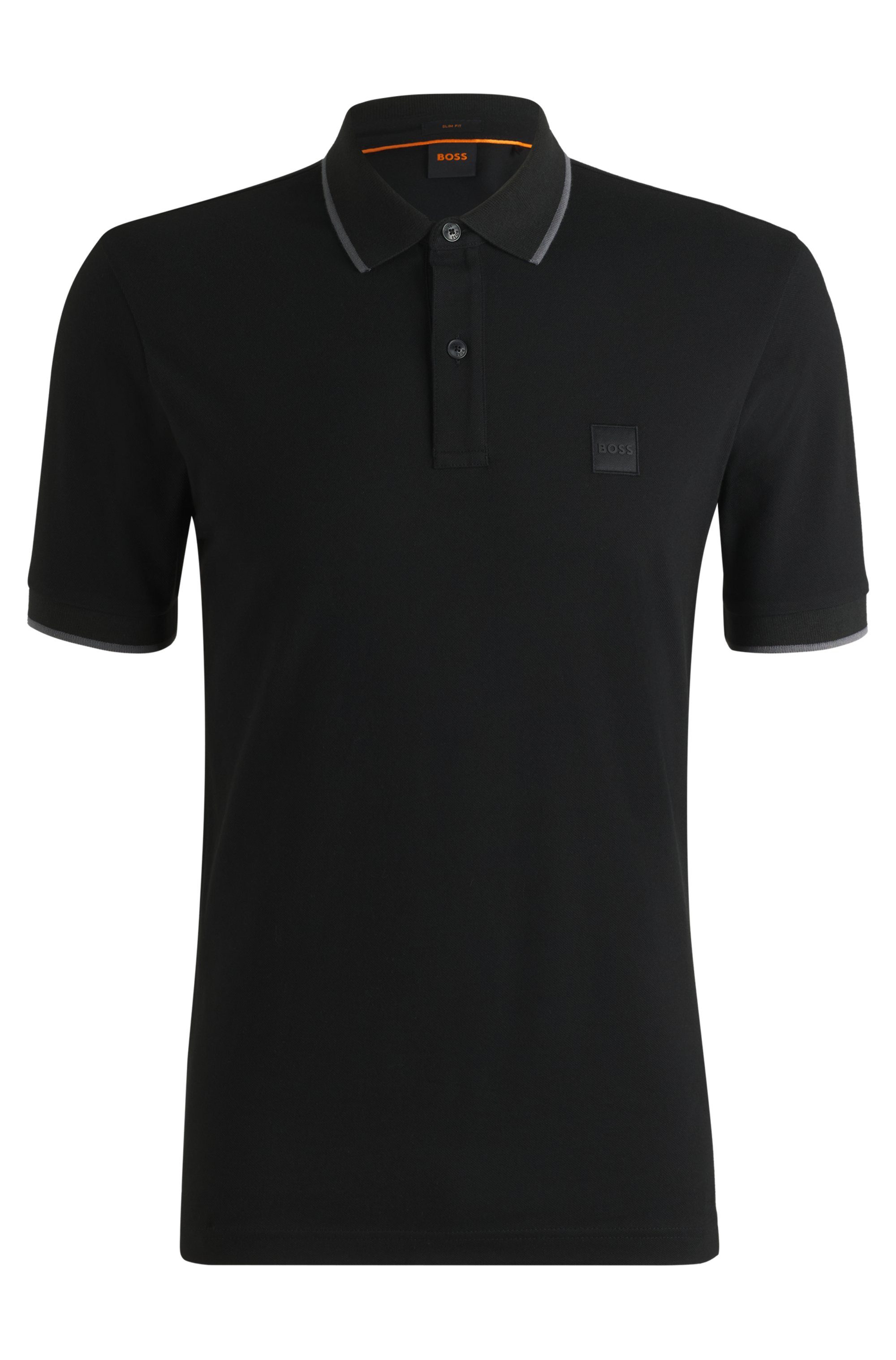Boss Orange Poloshirt Passertip met boss badge