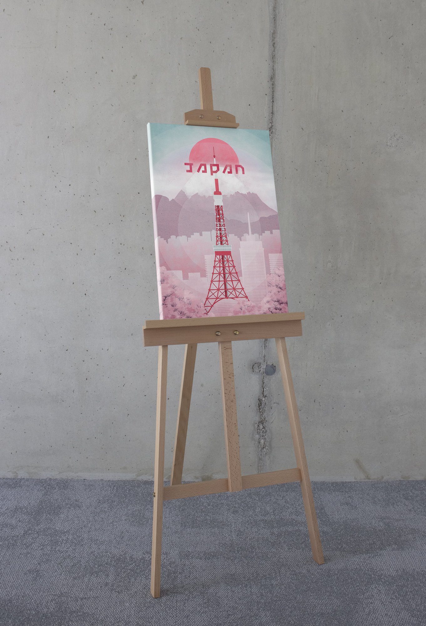 Komar Artprint op linnen Vintage Travel Japan - Afmeting 40 x 60 cm (1 stuk)