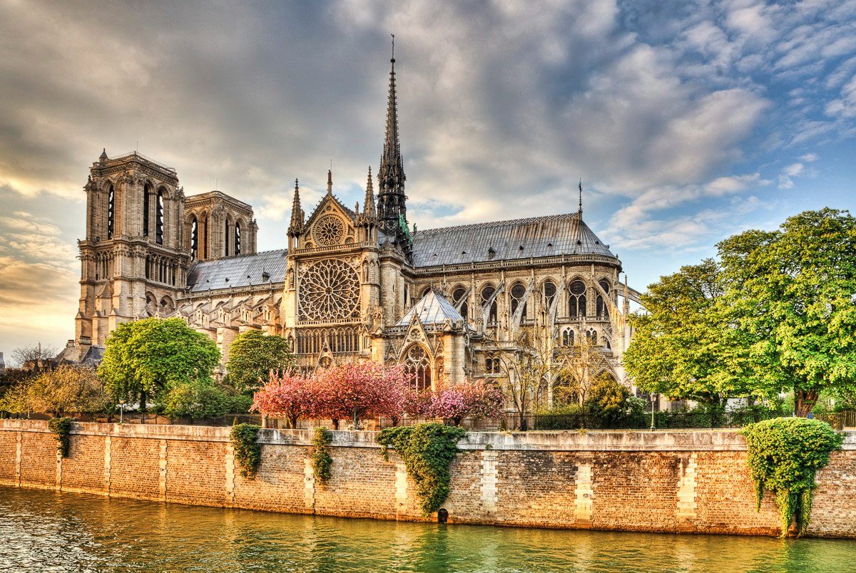 Papermoon Fotobehang Notre dame de Paris Vliesbehang, eersteklas digitale print fotobehang multicolor
