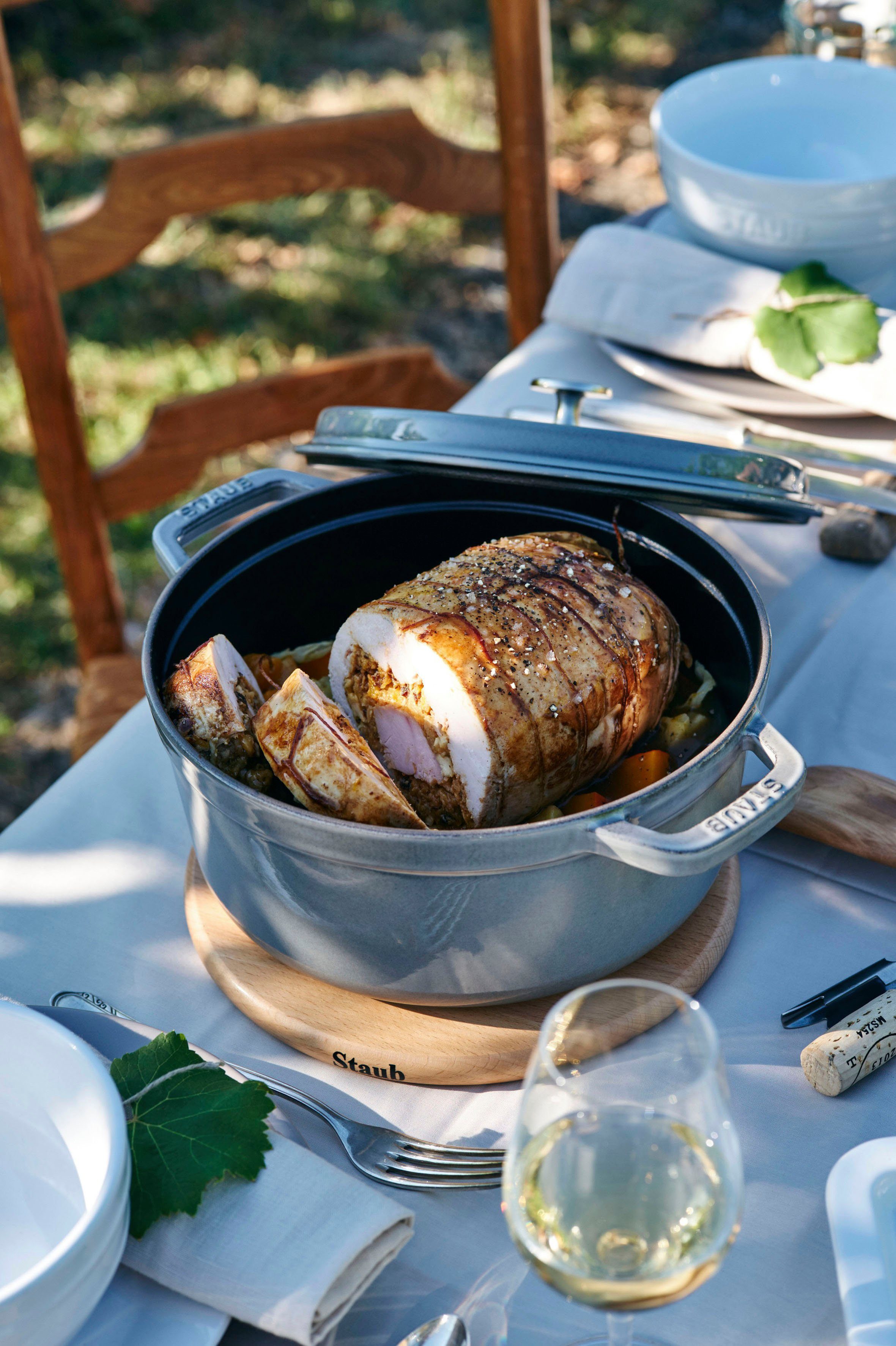 Staub Braadpan Cocotte robust, duurzaam, perfecte hitteverdeling, aroma-regendeksel (1-delig)