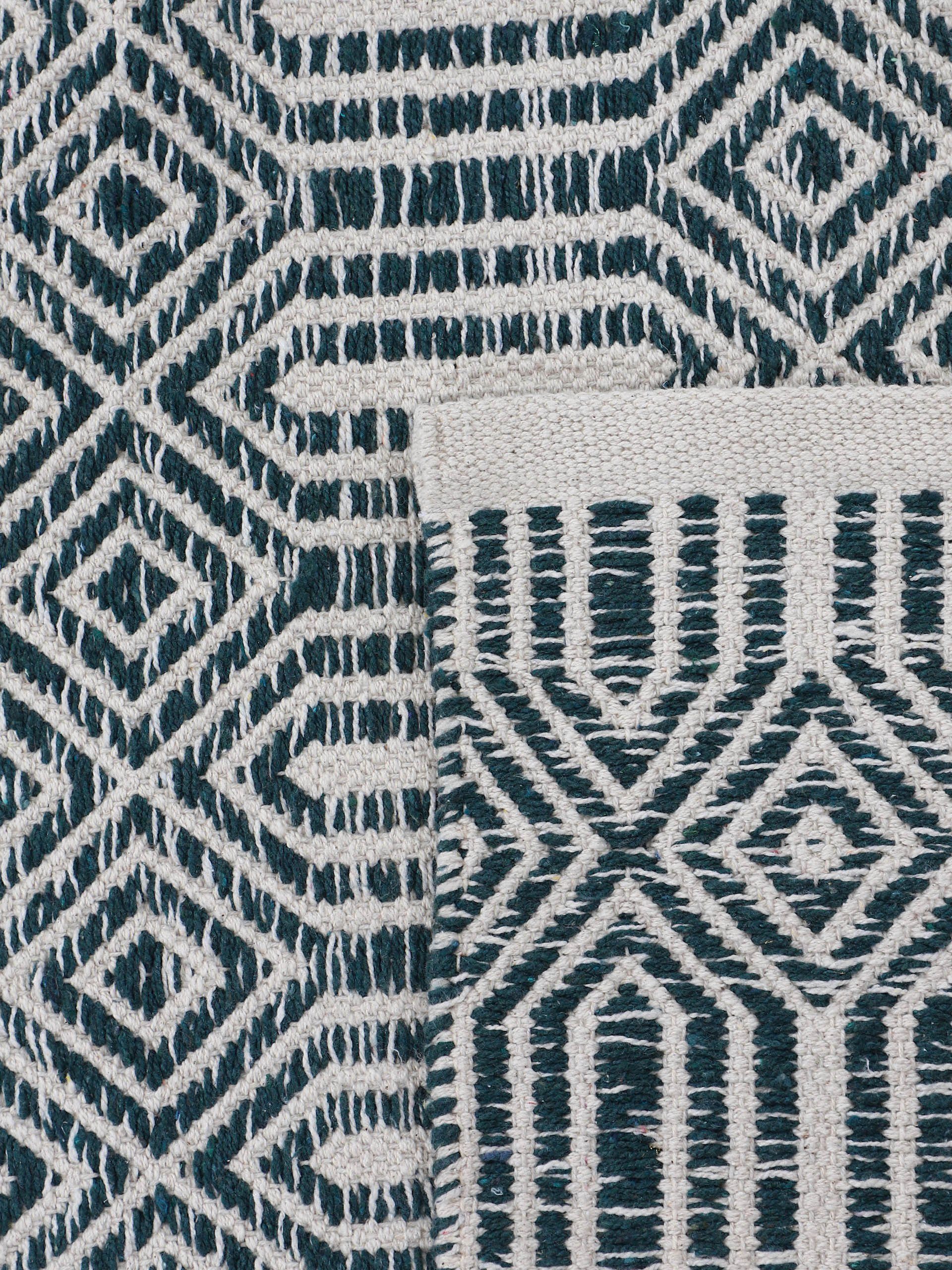 carpetfine Vloerkleed Kelim Oregan Tweezijdig te gebruiken kleed van puur katoen, woonkamer